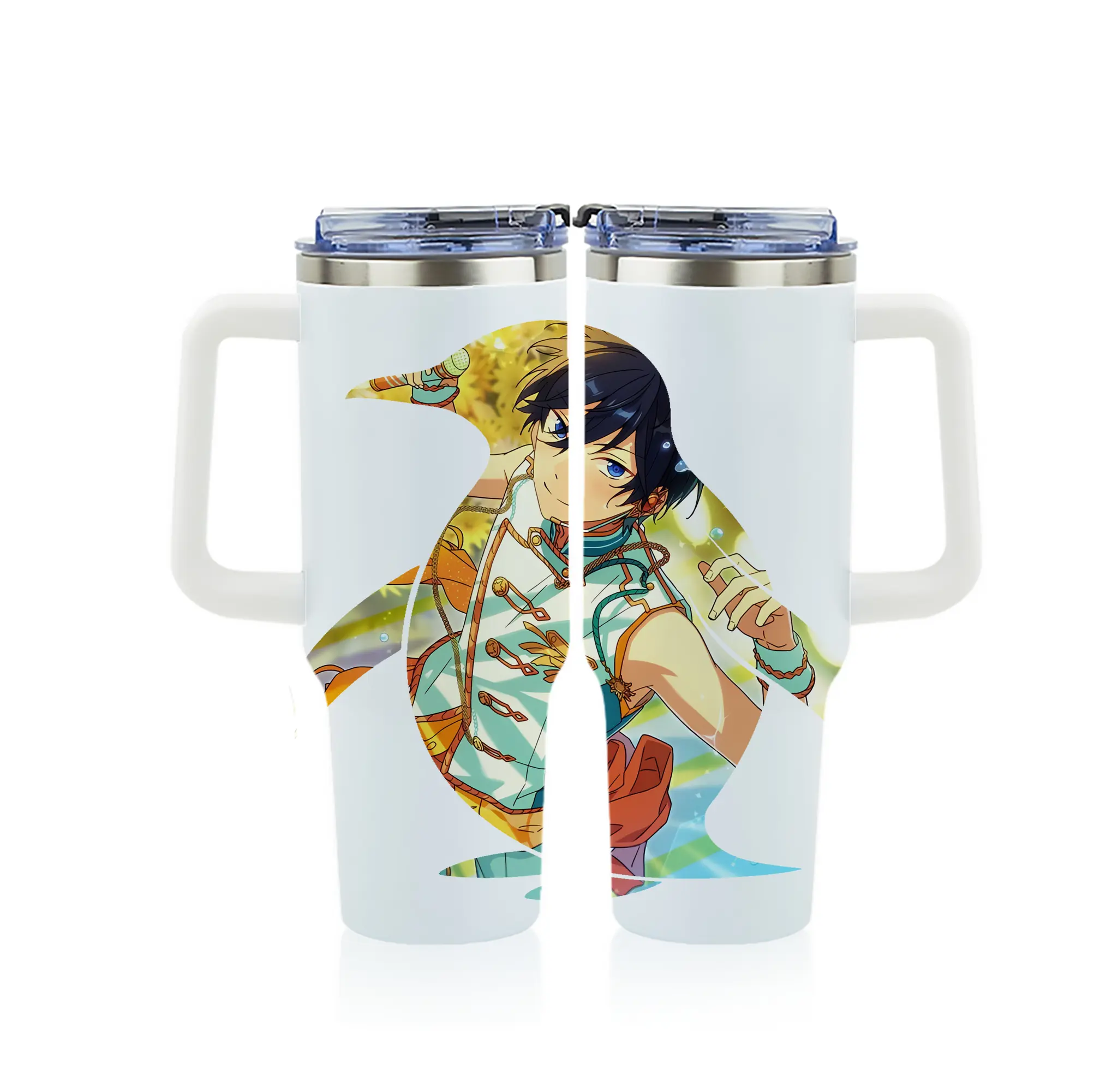 あんさん ぶる グッズ Trickstar 氷鷹北斗 - 1200mL フルプリント車用タンブラー ・ 304ステンレス 内側 ・ 201ステンレス 外側 ・ 保温 保冷 ・ 通勤 ドライブ アウトドア用