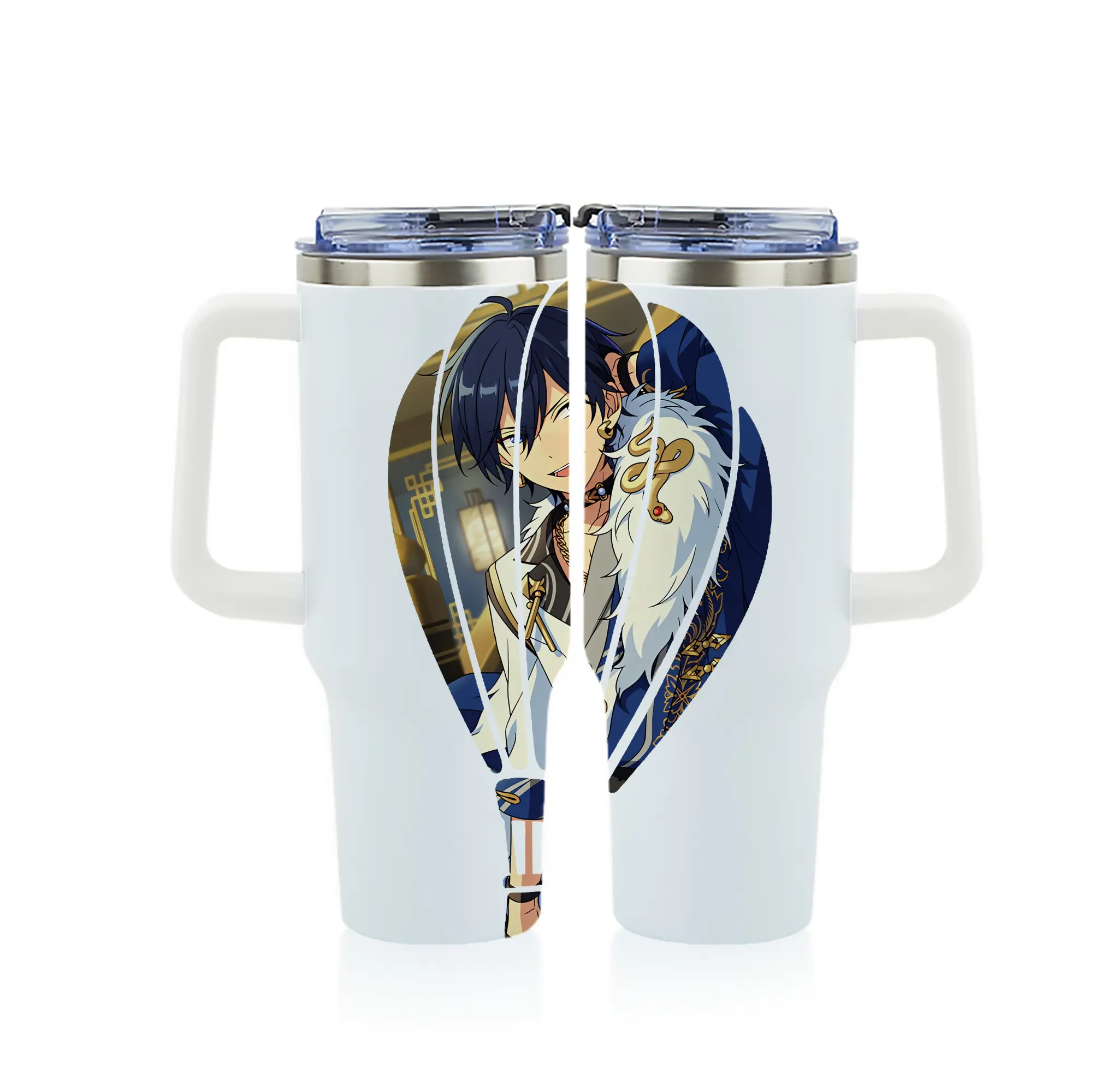 あんさん ぶる グッズ Trickstar 氷鷹北斗 - 1200mL フルプリント車用タンブラー ・ 304ステンレス 内側 ・ 201ステンレス 外側 ・ 保温 保冷 ・ 通勤 ドライブ アウトドア用