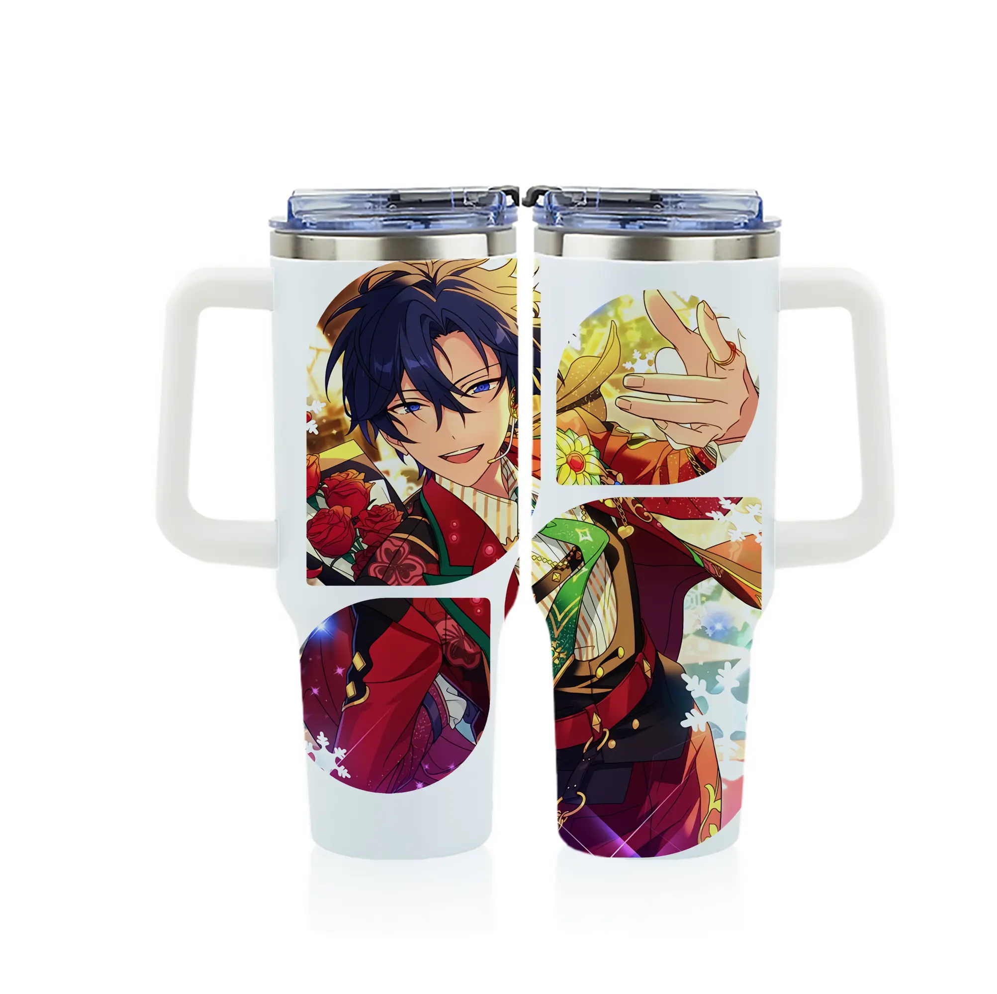 あんさん ぶる グッズ Trickstar 氷鷹北斗 - 1200mL フルプリント車用タンブラー ・ 304ステンレス 内側 ・ 201ステンレス 外側 ・ 保温 保冷 ・ 通勤 ドライブ アウトドア用