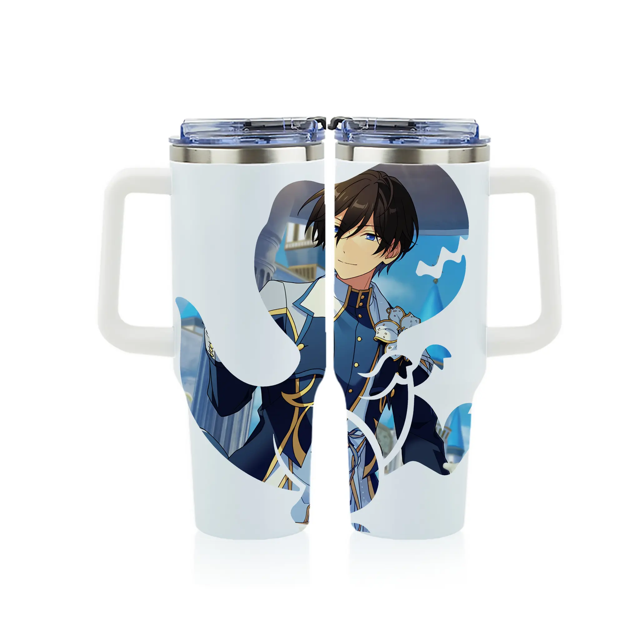 あんさん ぶる グッズ Trickstar 氷鷹北斗 - 1200mL フルプリント車用タンブラー ・ 304ステンレス 内側 ・ 201ステンレス 外側 ・ 保温 保冷 ・ 通勤 ドライブ アウトドア用