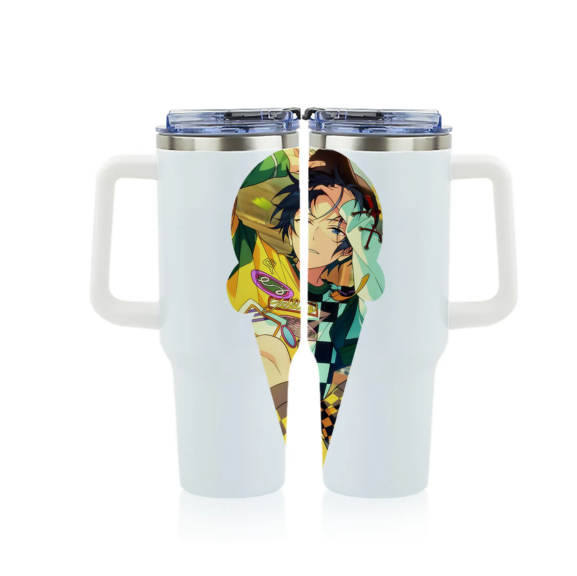 あんさん ぶる グッズ Trickstar 氷鷹北斗 - 1200mL フルプリント車用タンブラー ・ 304ステンレス 内側 ・ 201ステンレス 外側 ・ 保温 保冷 ・ 通勤 ドライブ アウトドア用