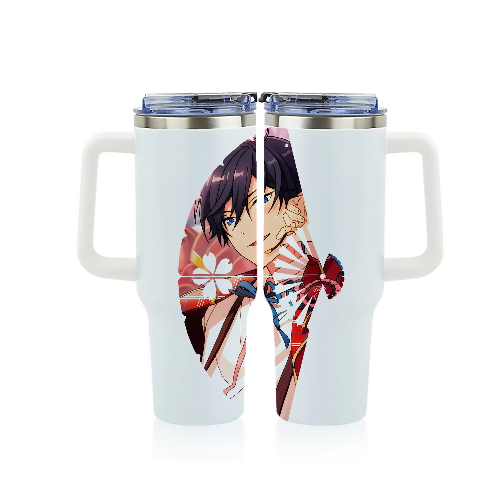 あんさん ぶる グッズ Trickstar 氷鷹北斗 - 1200mL フルプリント車用タンブラー ・ 304ステンレス 内側 ・ 201ステンレス 外側 ・ 保温 保冷 ・ 通勤 ドライブ アウトドア用