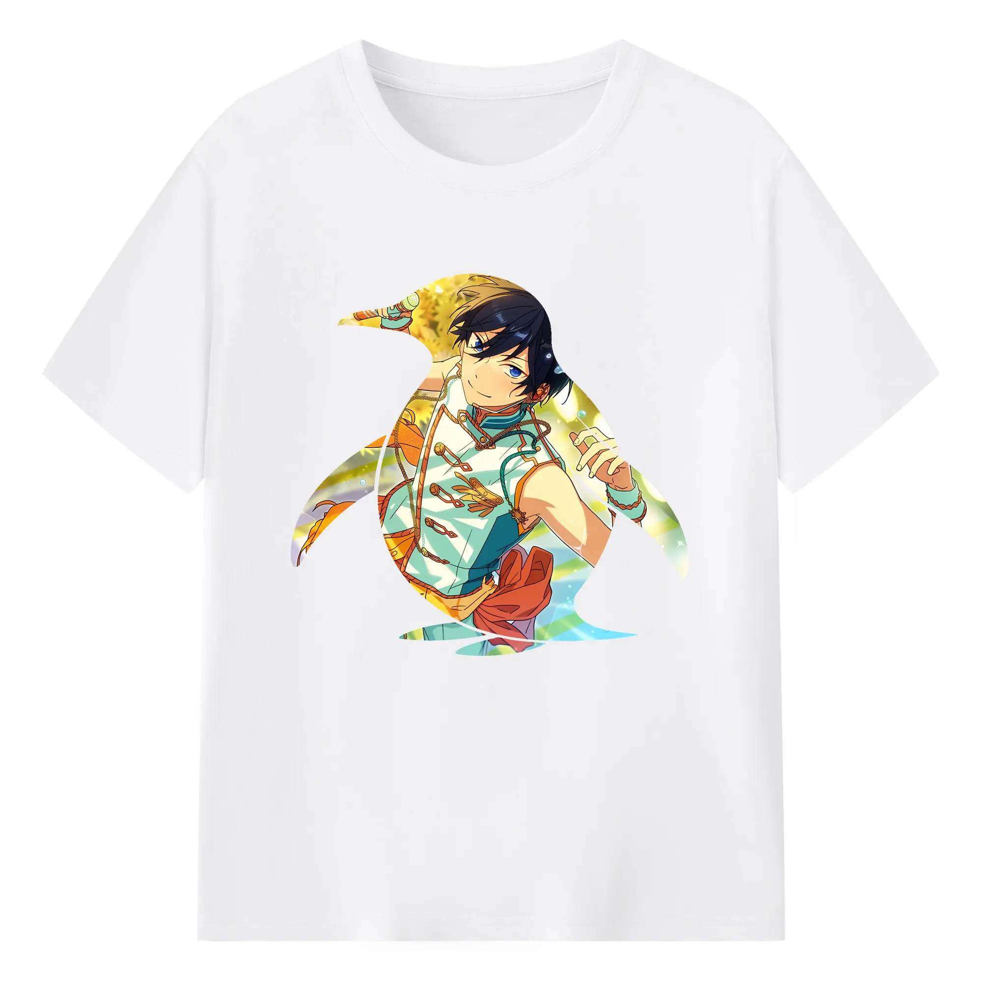 あんさん ぶる グッズ Trickstar 氷鷹北斗 - 綿100％ 半袖Tシャツ ・ フロントプリント ・ 快適 通気性 ・ 日常使い 散歩 スポーツ用