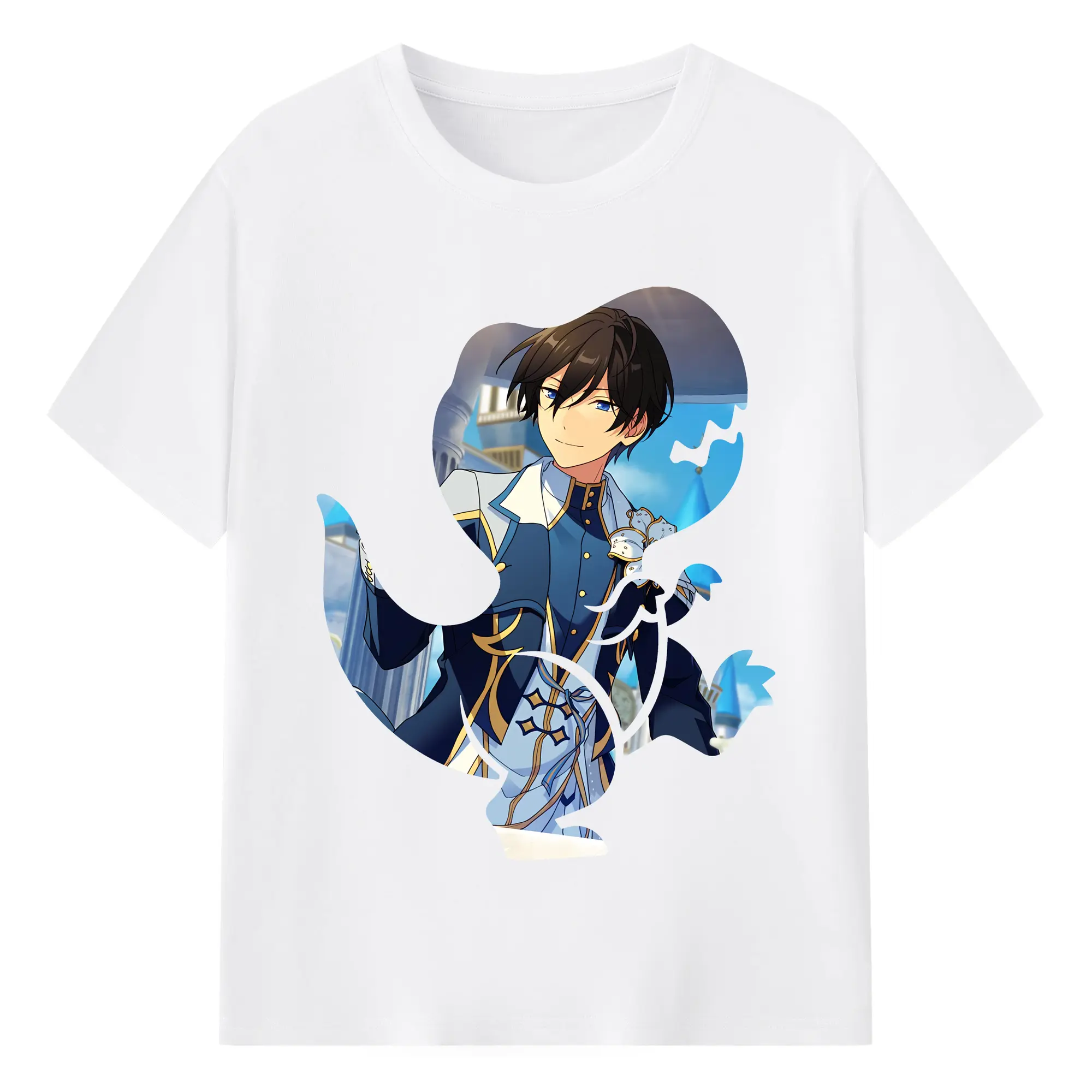 あんさん ぶる グッズ Trickstar 氷鷹北斗 - 綿100％ 半袖Tシャツ ・ フロントプリント ・ 快適 通気性 ・ 日常使い 散歩 スポーツ用
