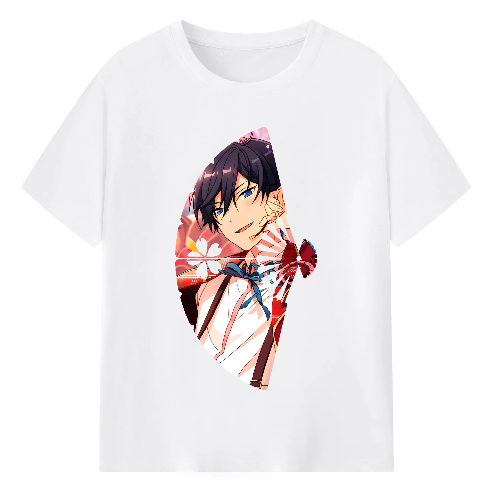 あんさん ぶる グッズ Trickstar 氷鷹北斗 - 綿100％ 半袖Tシャツ ・ フロントプリント ・ 快適 通気性 ・ 日常使い 散歩 スポーツ用