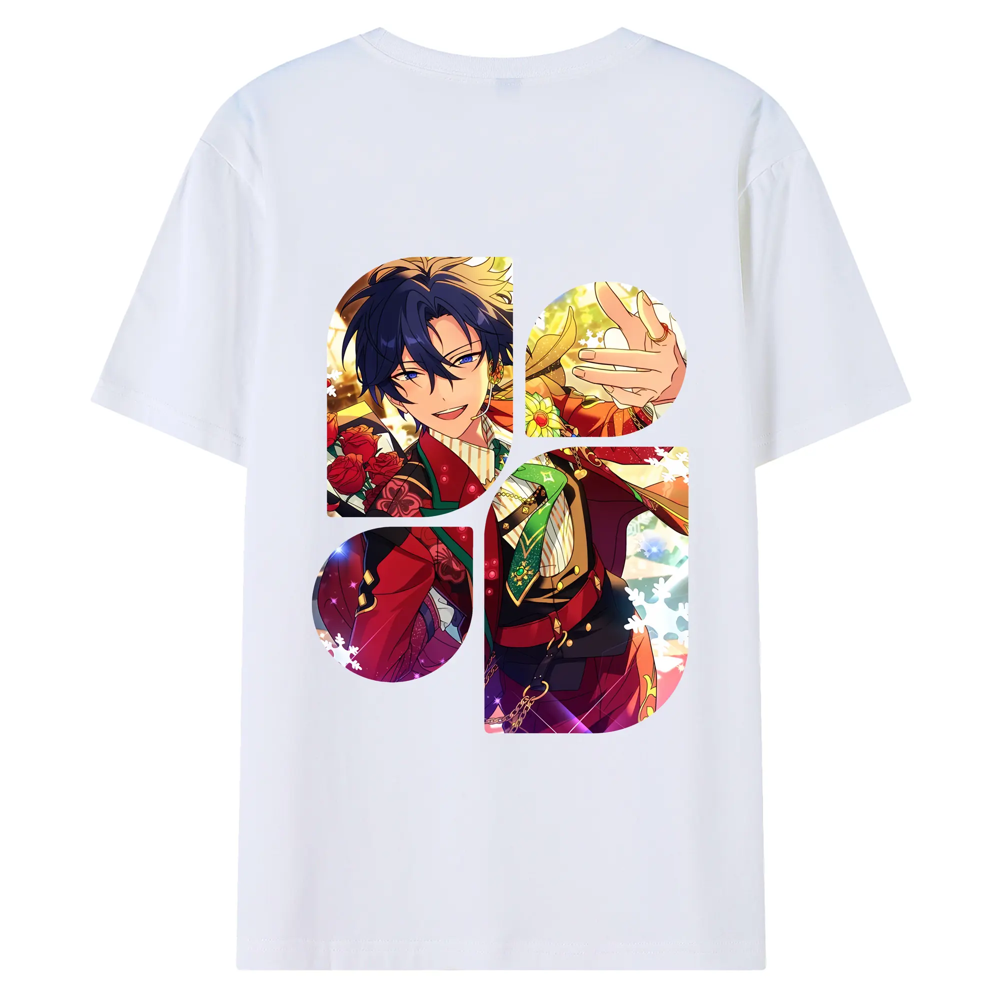 あんさん ぶる グッズ Trickstar 氷鷹北斗 - 綿100％ 半袖Tシャツ ・ バックプリント ・ 快適 通気性 ・ 日常使い 散歩 スポーツ用