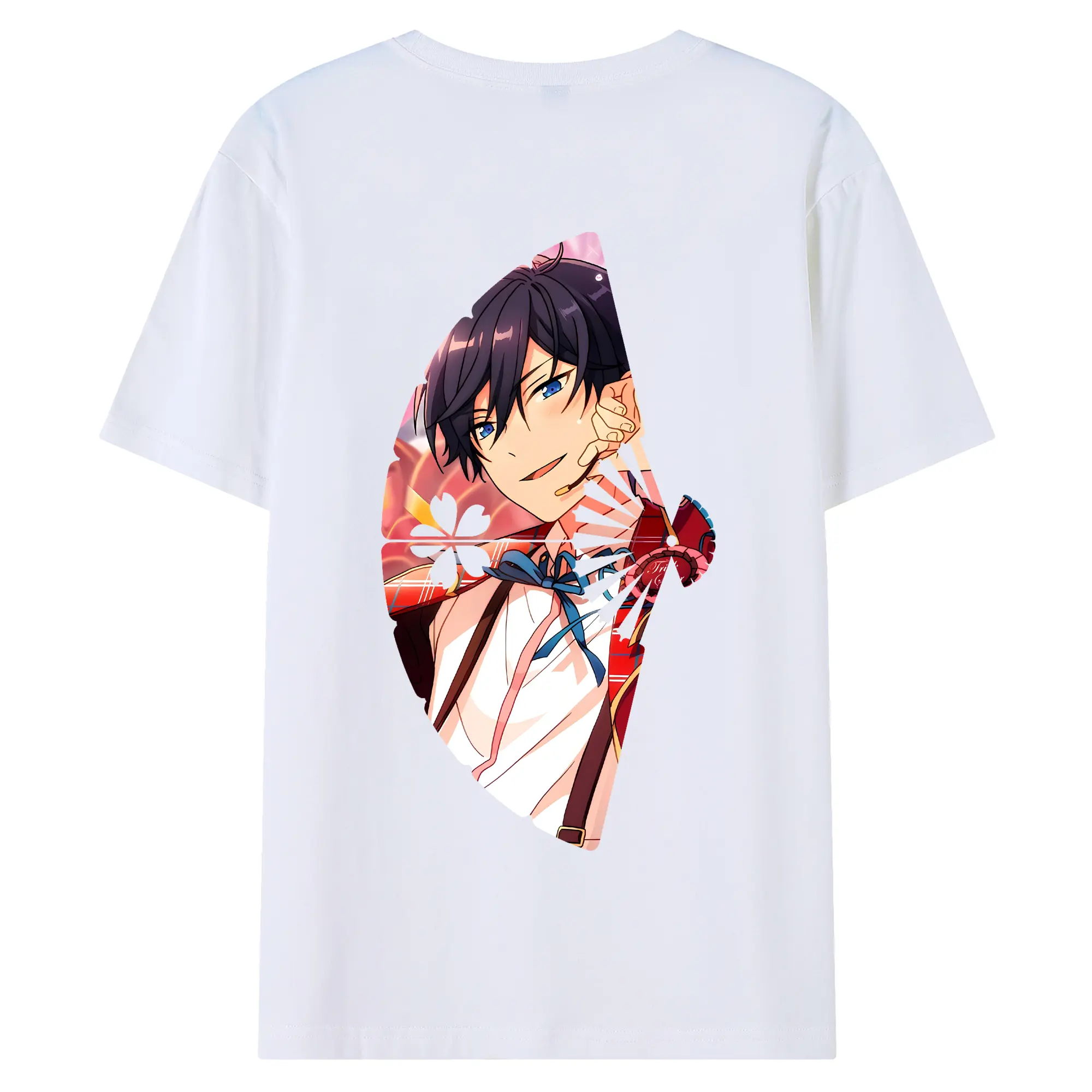 あんさん ぶる グッズ Trickstar 氷鷹北斗 - 綿100％ 半袖Tシャツ ・ バックプリント ・ 快適 通気性 ・ 日常使い 散歩 スポーツ用