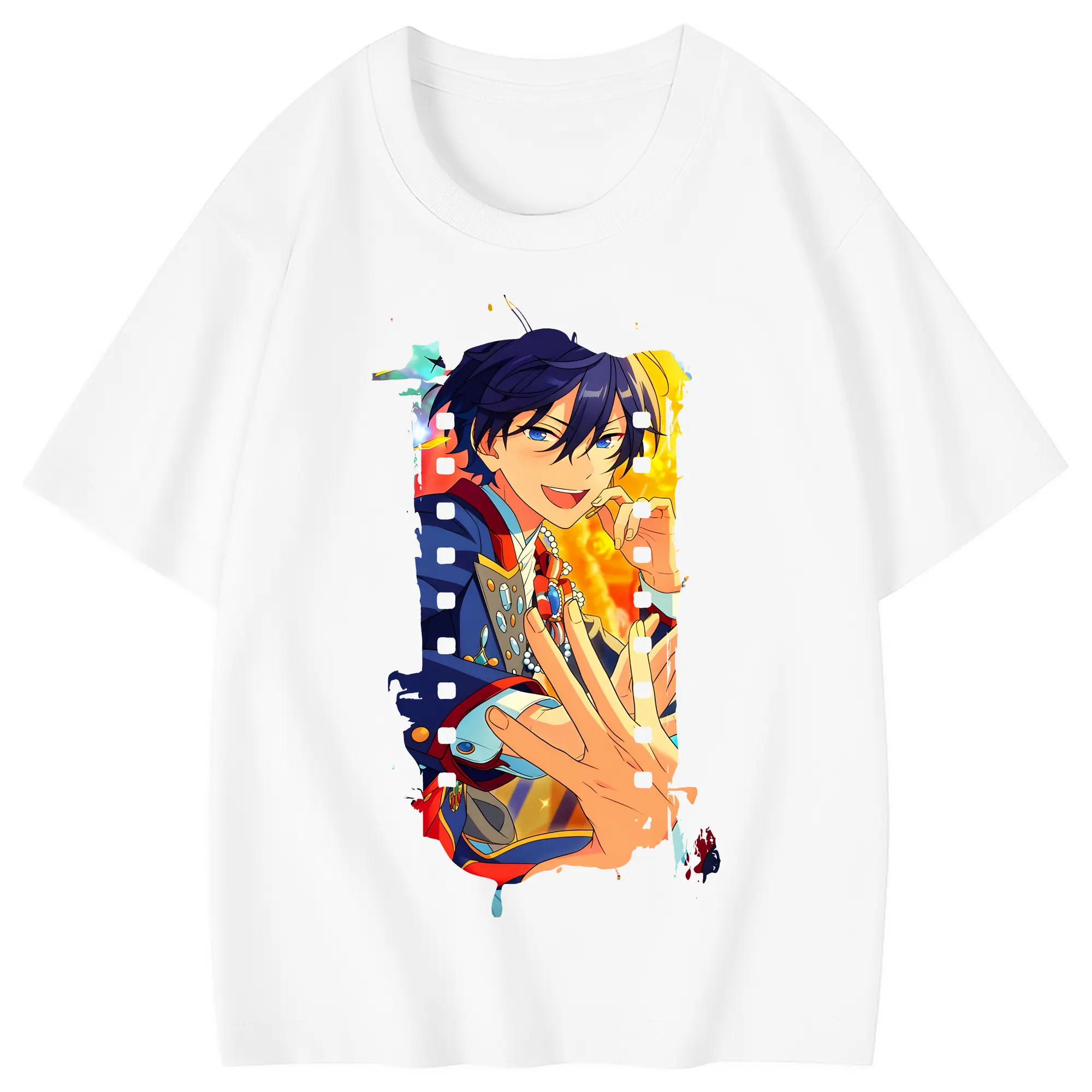 あんさん ぶる グッズ Trickstar 氷鷹北斗 - 綿100％ キッズTシャツ ・ フロントプリント ・ 快適 通気性 ・ スポーツ カジュアル 散歩用