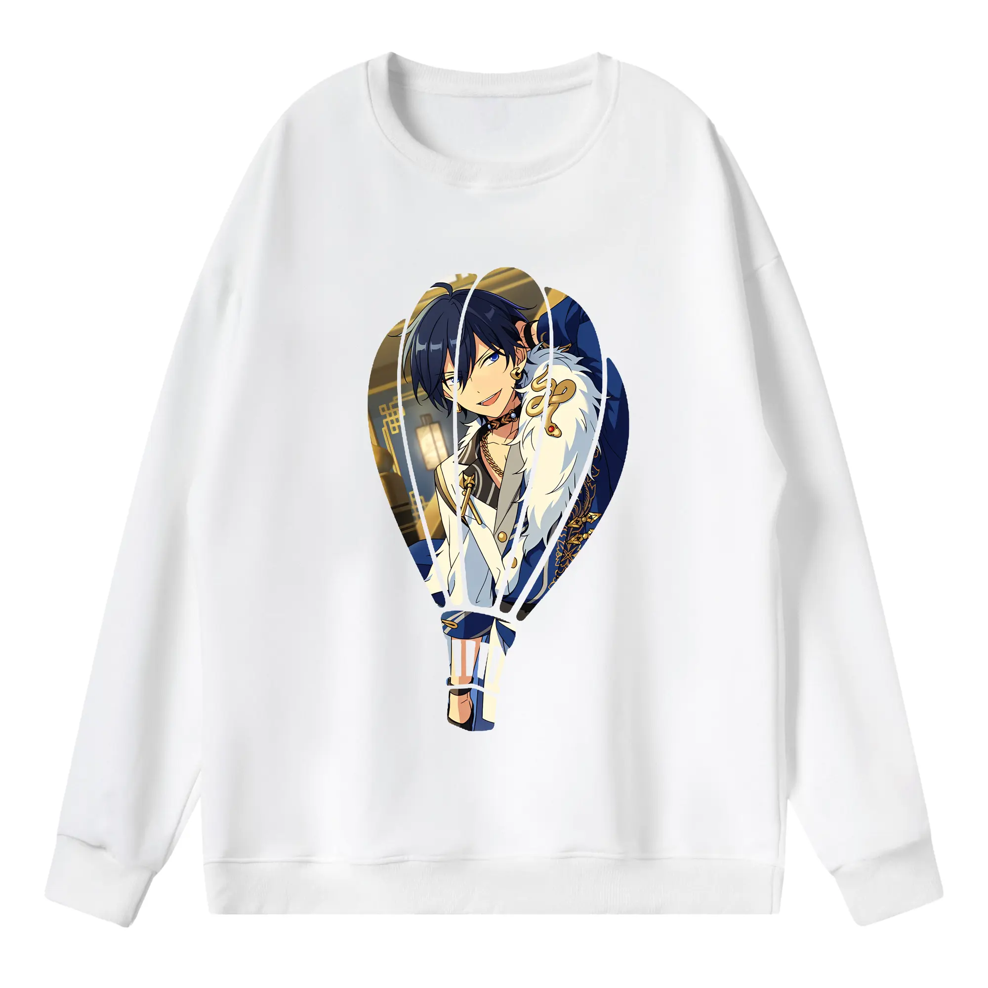 あんさん ぶる グッズ Trickstar 氷鷹北斗 - 薄手 クルーネック スウェット 裏毛260g · ポリエステル 春秋向け カジュアル 男女兼用 · トレーナー デイリー スポーツ 散歩に最適