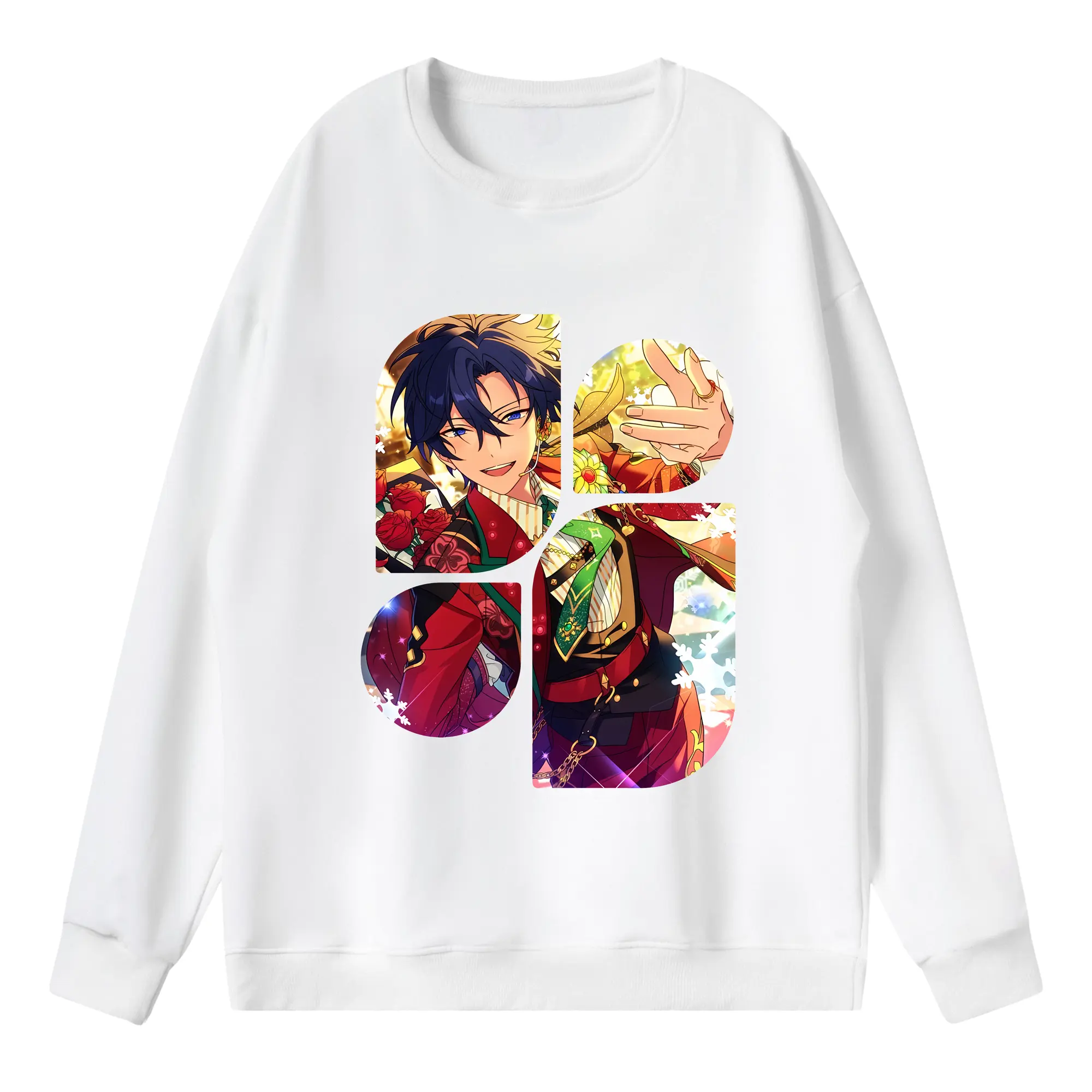 あんさん ぶる グッズ Trickstar 氷鷹北斗 - 薄手 クルーネック スウェット 裏毛260g · ポリエステル 春秋向け カジュアル 男女兼用 · トレーナー デイリー スポーツ 散歩に最適