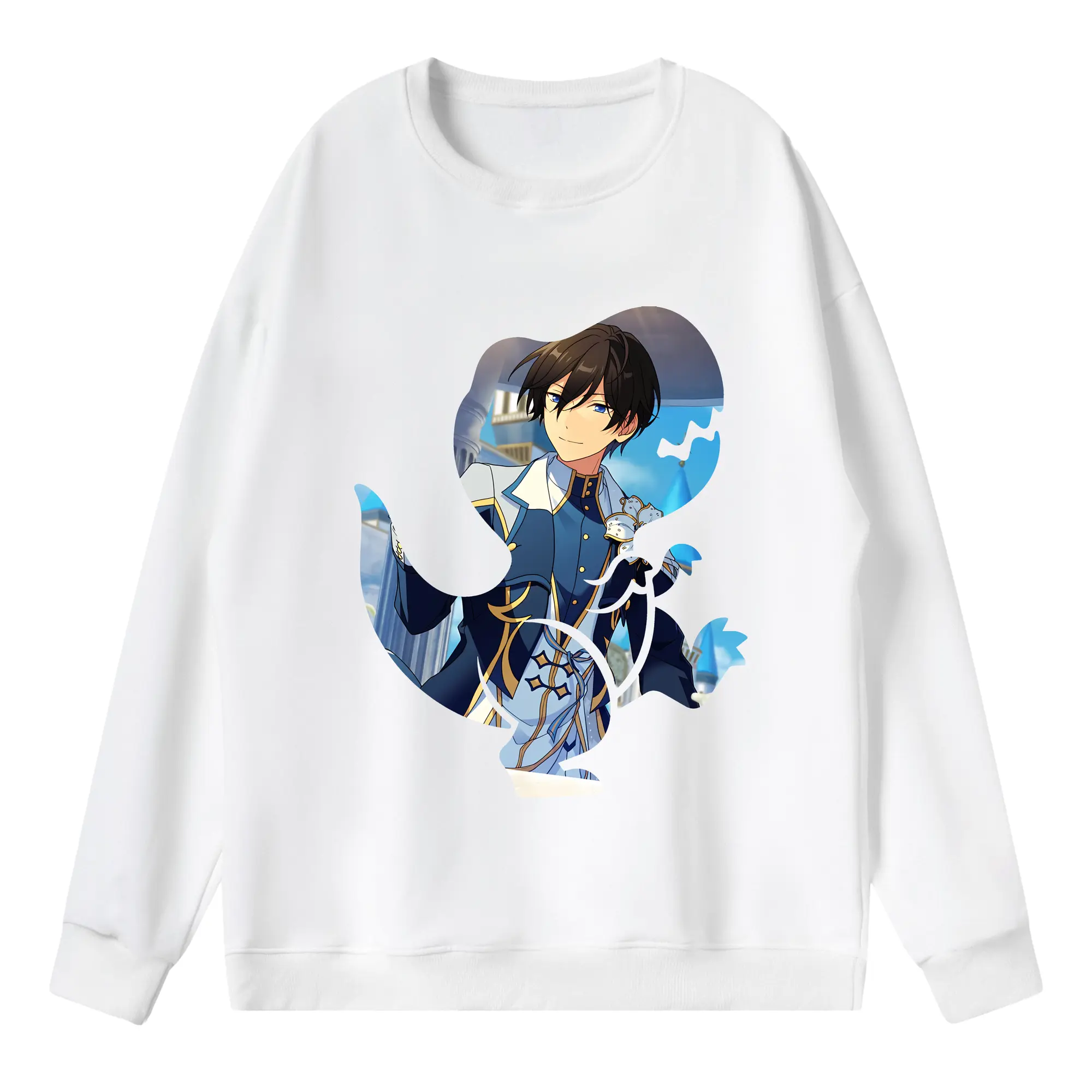 あんさん ぶる グッズ Trickstar 氷鷹北斗 - 薄手 クルーネック スウェット 裏毛260g · ポリエステル 春秋向け カジュアル 男女兼用 · トレーナー デイリー スポーツ 散歩に最適