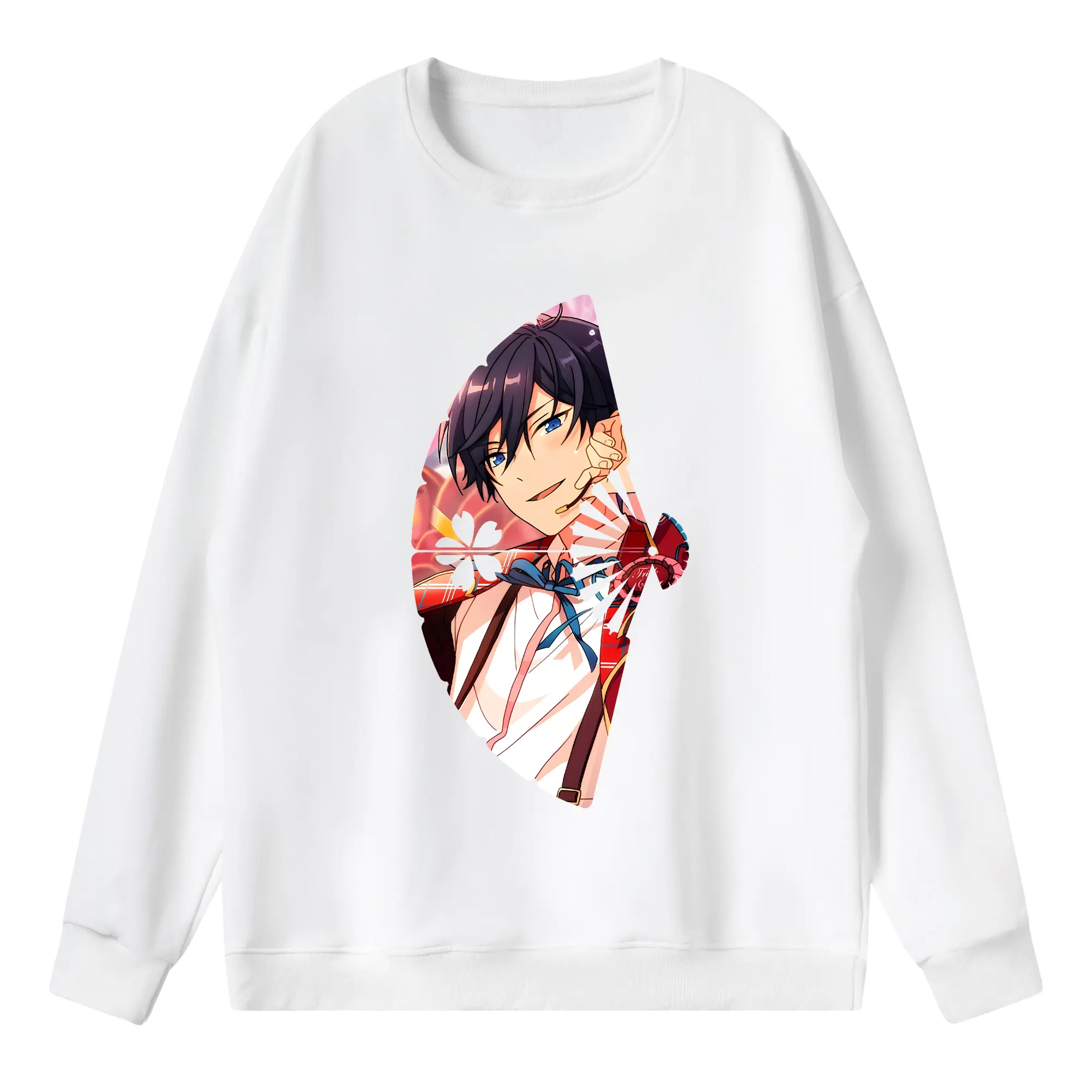 あんさん ぶる グッズ Trickstar 氷鷹北斗 - 薄手 クルーネック スウェット 裏毛260g · ポリエステル 春秋向け カジュアル 男女兼用 · トレーナー デイリー スポーツ 散歩に最適