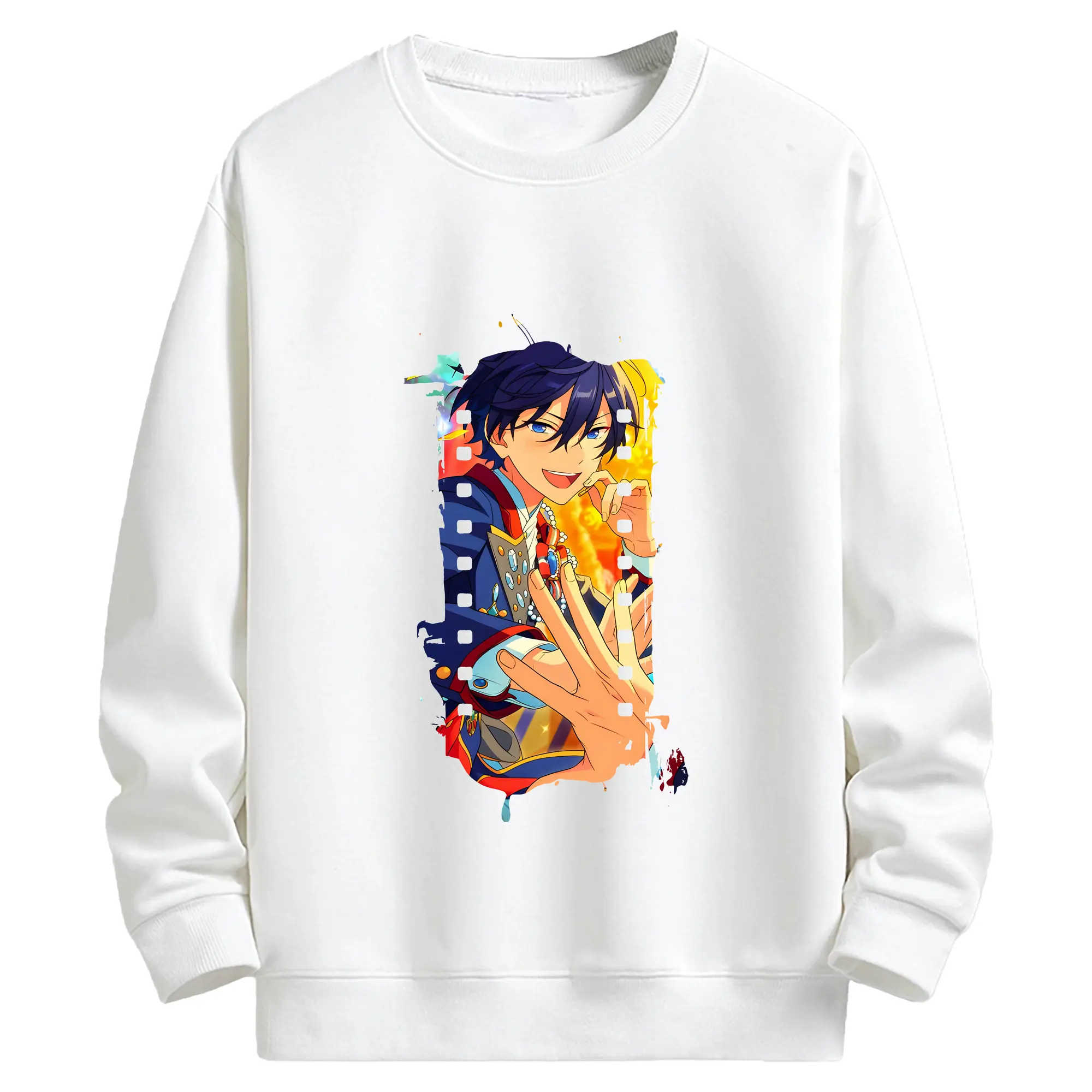 あんさん ぶる グッズ Trickstar 氷鷹北斗 - キッズ クルーネックスウェットシャツ ・ フロントプリント ・ 綿80％ ポリエステル20％ ・ 快適 通学 スポーツ 日常使い お散歩用