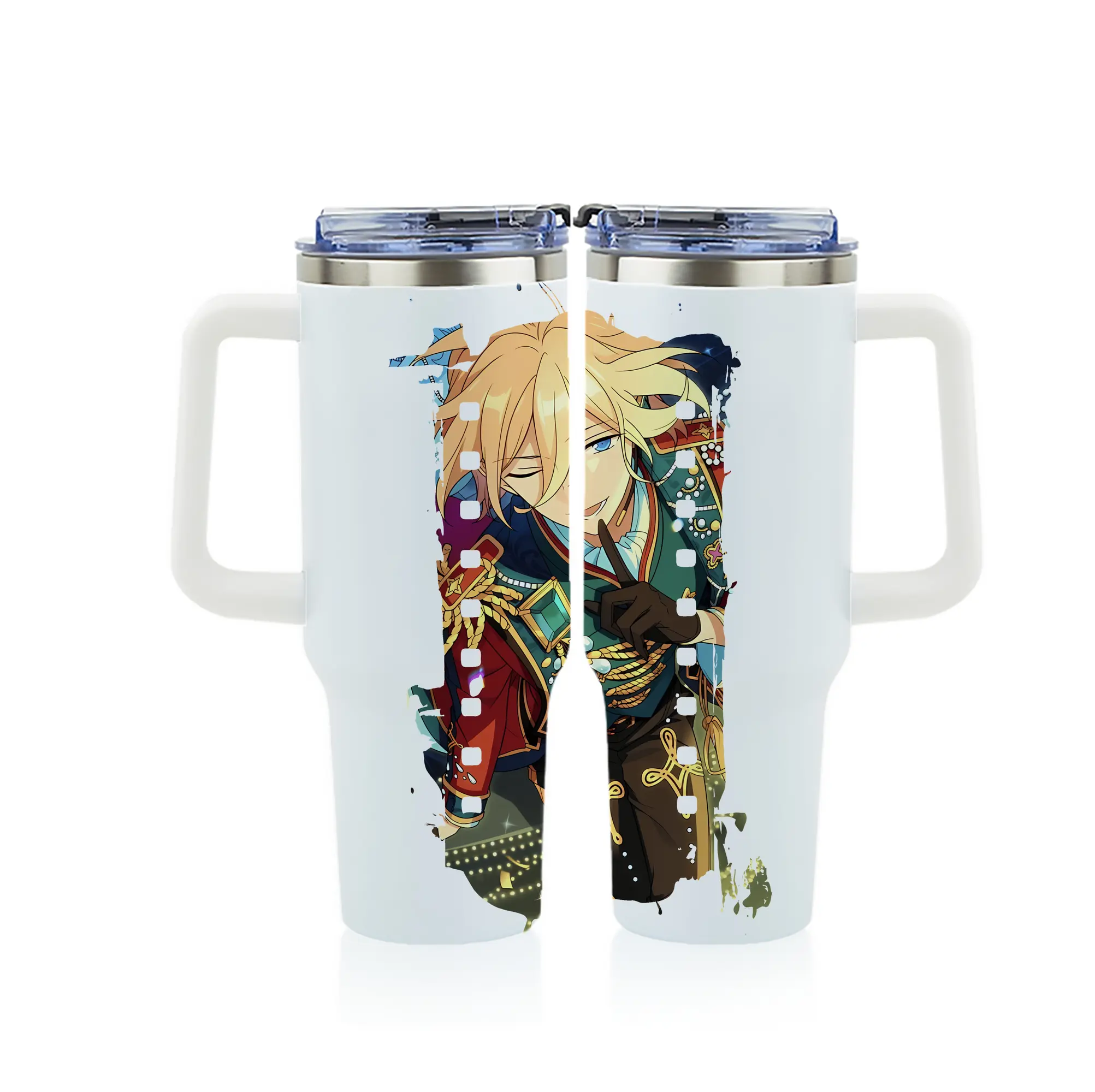 あんさん ぶる グッズ fine 天祥院英智 - 1200mL フルプリント車用タンブラー ・ 304ステンレス 内側 ・ 201ステンレス 外側 ・ 保温 保冷 ・ 通勤 ドライブ アウトドア用