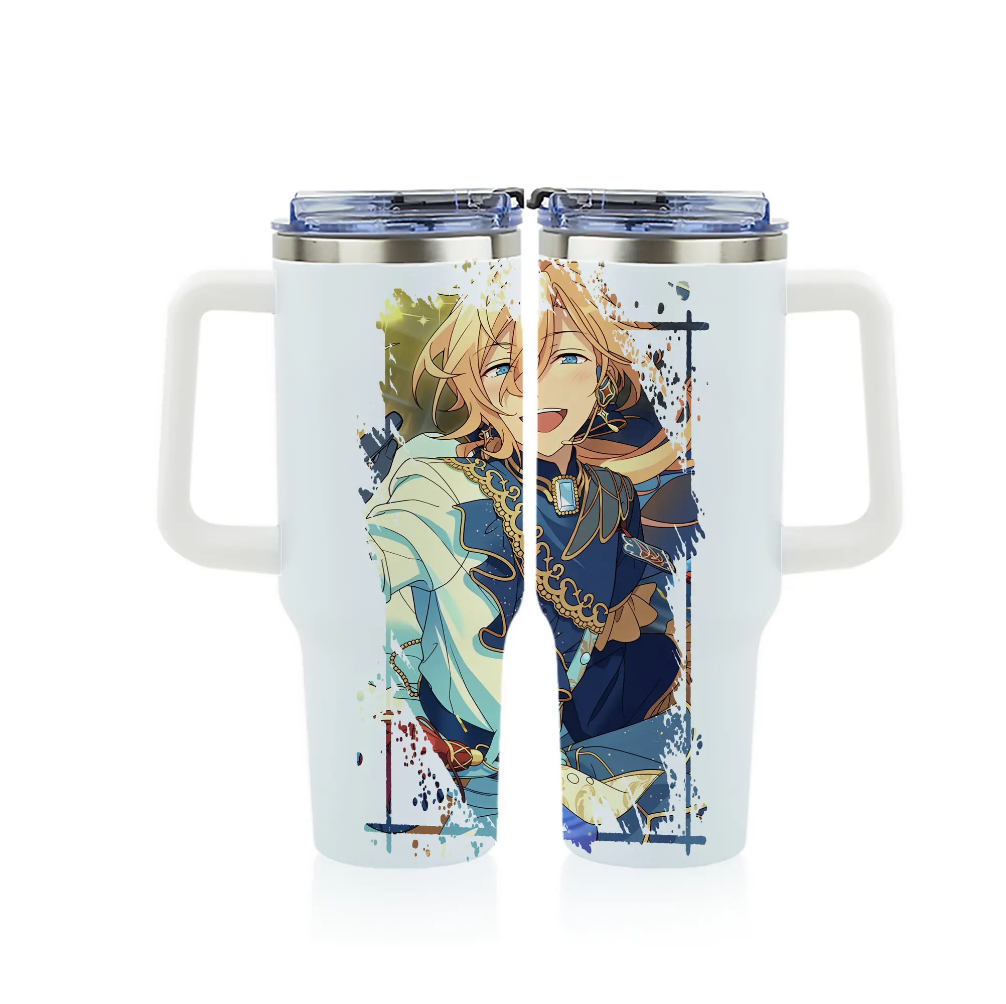 あんさん ぶる グッズ fine 天祥院英智 - 1200mL フルプリント車用タンブラー ・ 304ステンレス 内側 ・ 201ステンレス 外側 ・ 保温 保冷 ・ 通勤 ドライブ アウトドア用