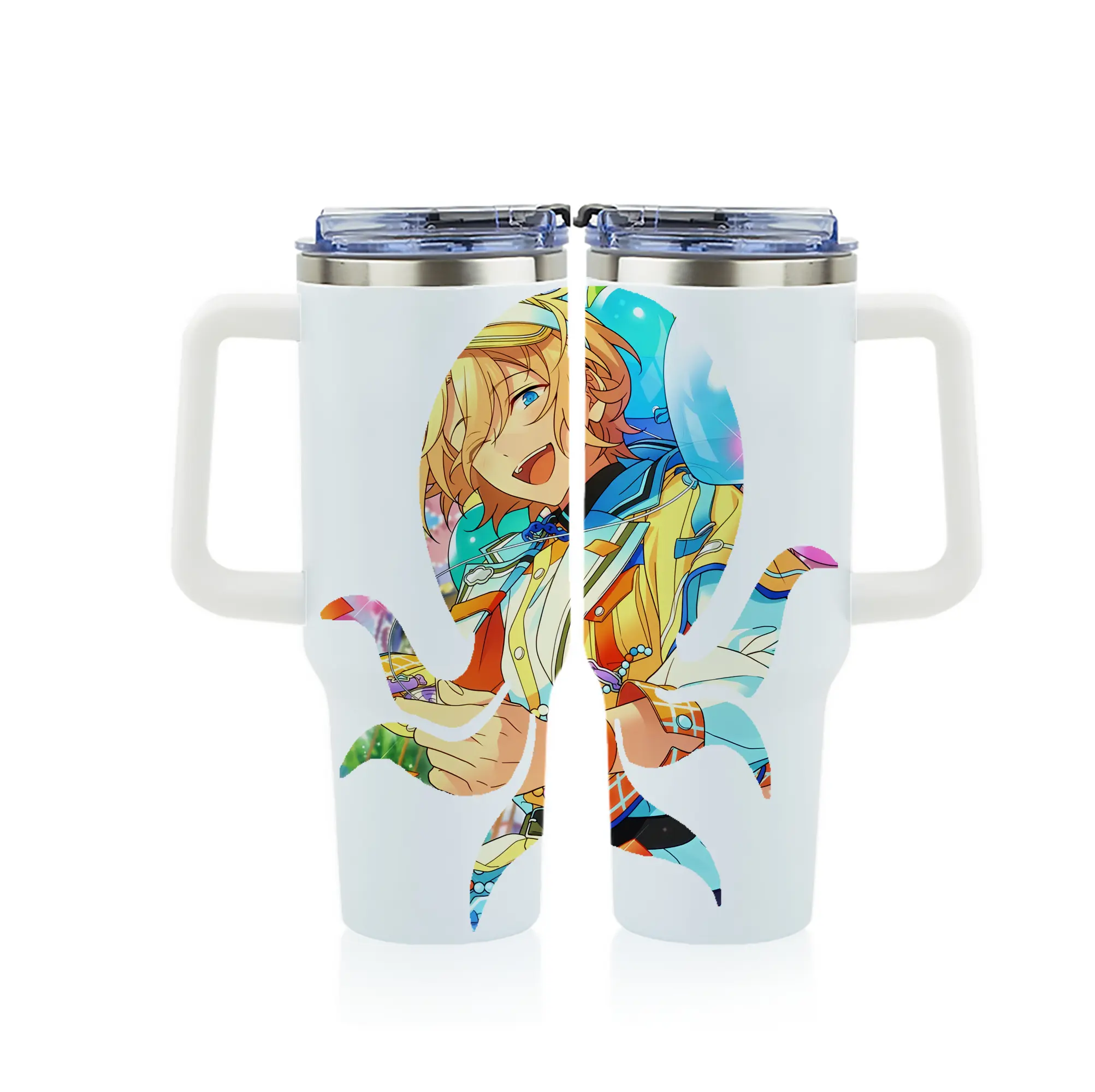 あんさん ぶる グッズ fine 天祥院英智 - 1200mL フルプリント車用タンブラー ・ 304ステンレス 内側 ・ 201ステンレス 外側 ・ 保温 保冷 ・ 通勤 ドライブ アウトドア用