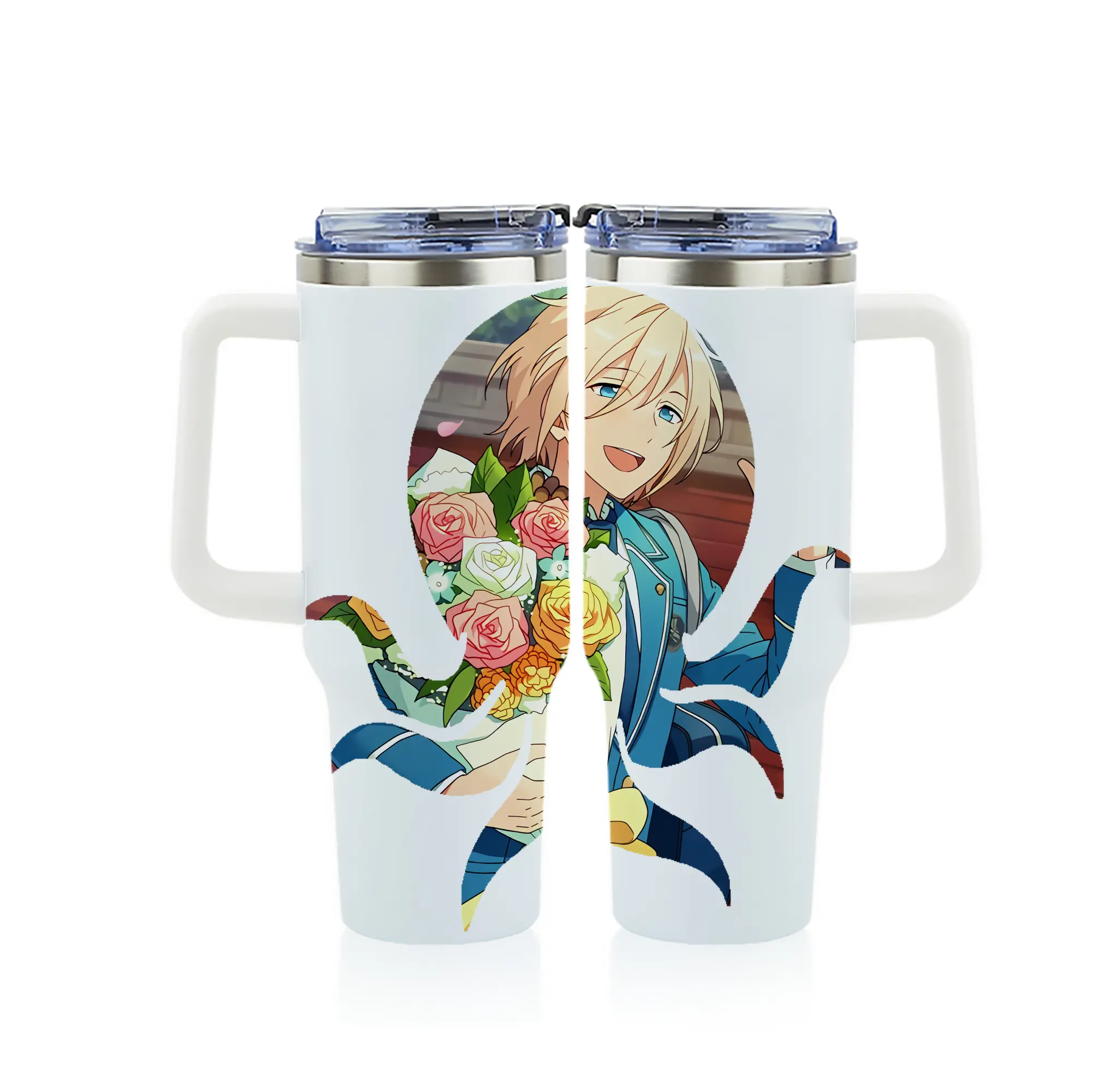 あんさん ぶる グッズ fine 天祥院英智 - 1200mL フルプリント車用タンブラー ・ 304ステンレス 内側 ・ 201ステンレス 外側 ・ 保温 保冷 ・ 通勤 ドライブ アウトドア用