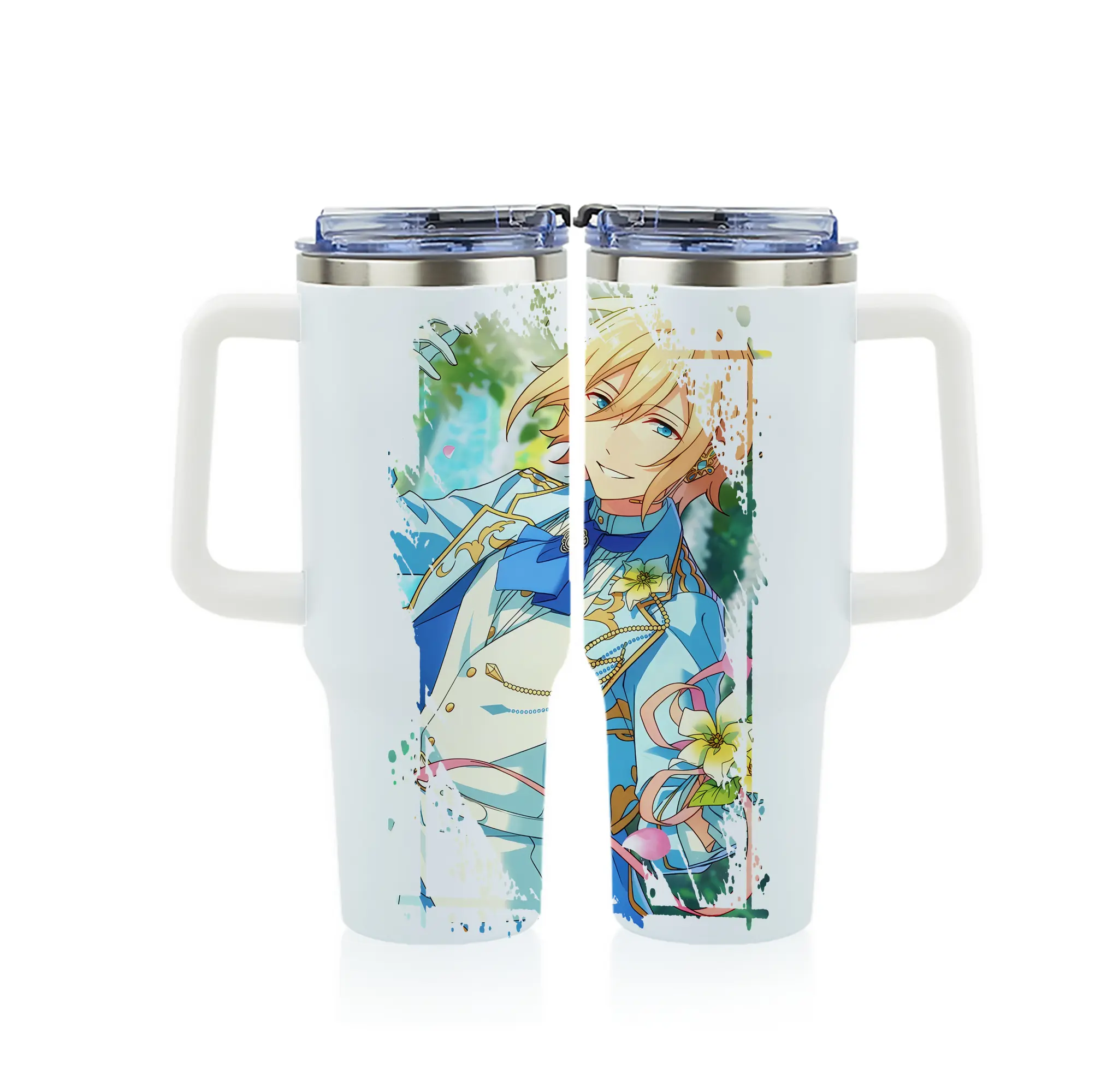 あんさん ぶる グッズ fine 天祥院英智 - 1200mL フルプリント車用タンブラー ・ 304ステンレス 内側 ・ 201ステンレス 外側 ・ 保温 保冷 ・ 通勤 ドライブ アウトドア用