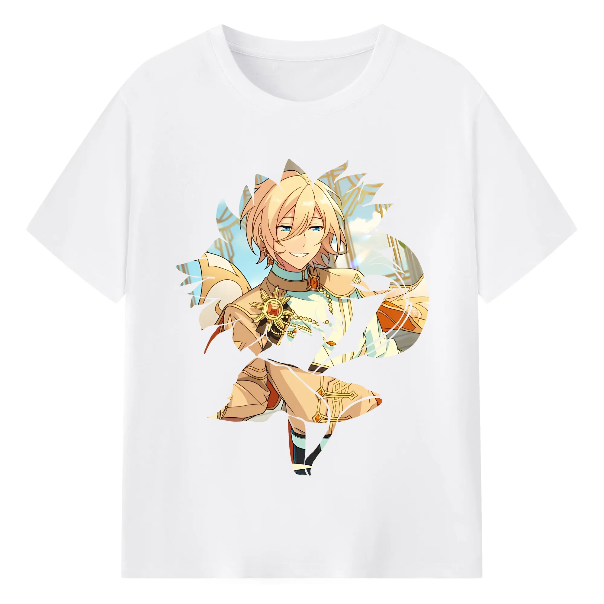 あんさん ぶる グッズ fine 天祥院英智 - 綿100％ 半袖Tシャツ ・ フロントプリント ・ 快適 通気性 ・ 日常使い 散歩 スポーツ用