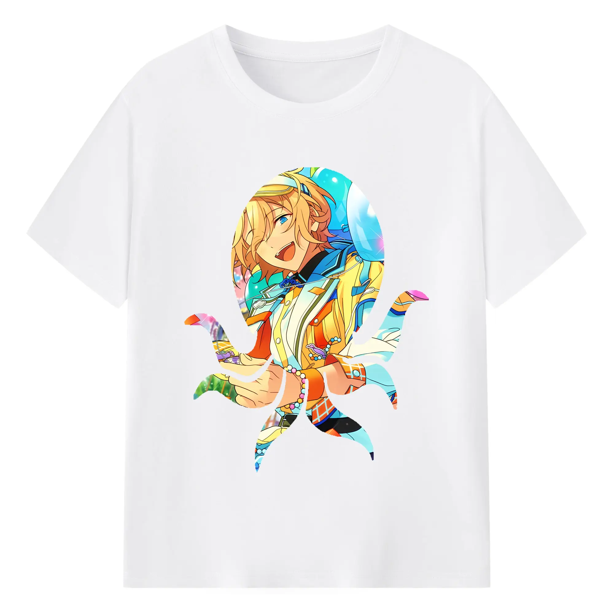 あんさん ぶる グッズ fine 天祥院英智 - 綿100％ 半袖Tシャツ ・ フロントプリント ・ 快適 通気性 ・ 日常使い 散歩 スポーツ用