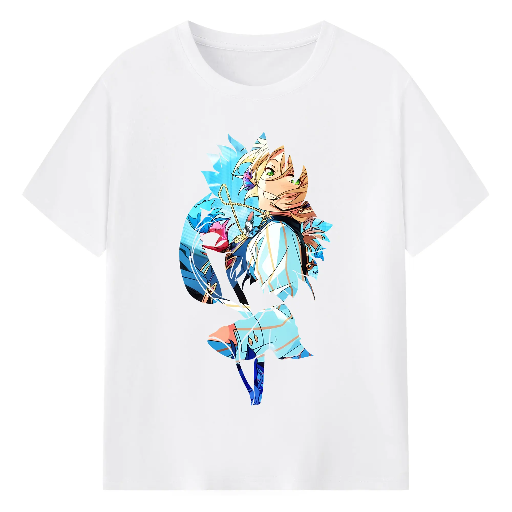 あんさん ぶる グッズ fine 天祥院英智 - 綿100％ 半袖Tシャツ ・ フロントプリント ・ 快適 通気性 ・ 日常使い 散歩 スポーツ用