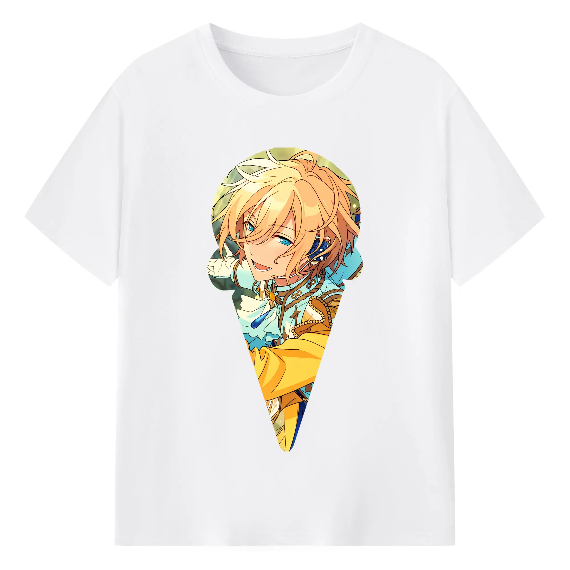 あんさん ぶる グッズ fine 天祥院英智 - 綿100％ 半袖Tシャツ ・ フロントプリント ・ 快適 通気性 ・ 日常使い 散歩 スポーツ用