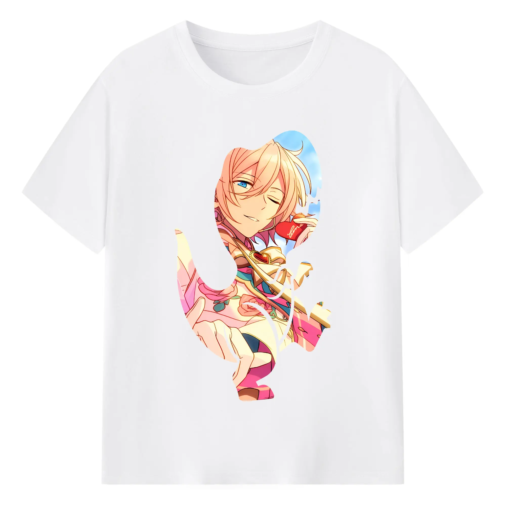 あんさん ぶる グッズ fine 天祥院英智 - 綿100％ 半袖Tシャツ ・ フロントプリント ・ 快適 通気性 ・ 日常使い 散歩 スポーツ用