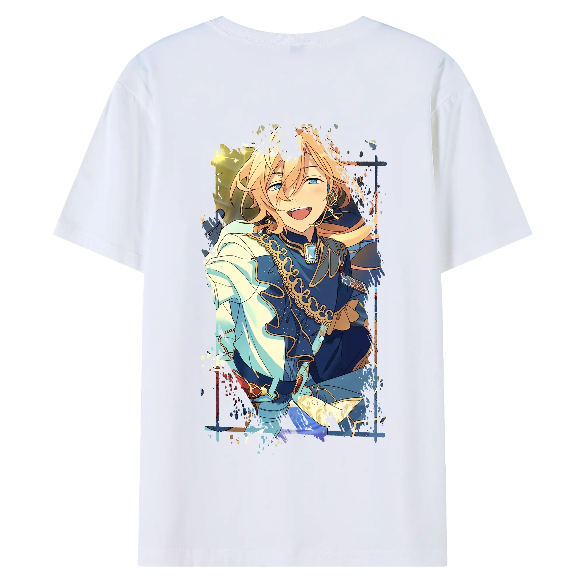 あんさん ぶる グッズ fine 天祥院英智 - 綿100％ 半袖Tシャツ ・ バックプリント ・ 快適 通気性 ・ 日常使い 散歩 スポーツ用