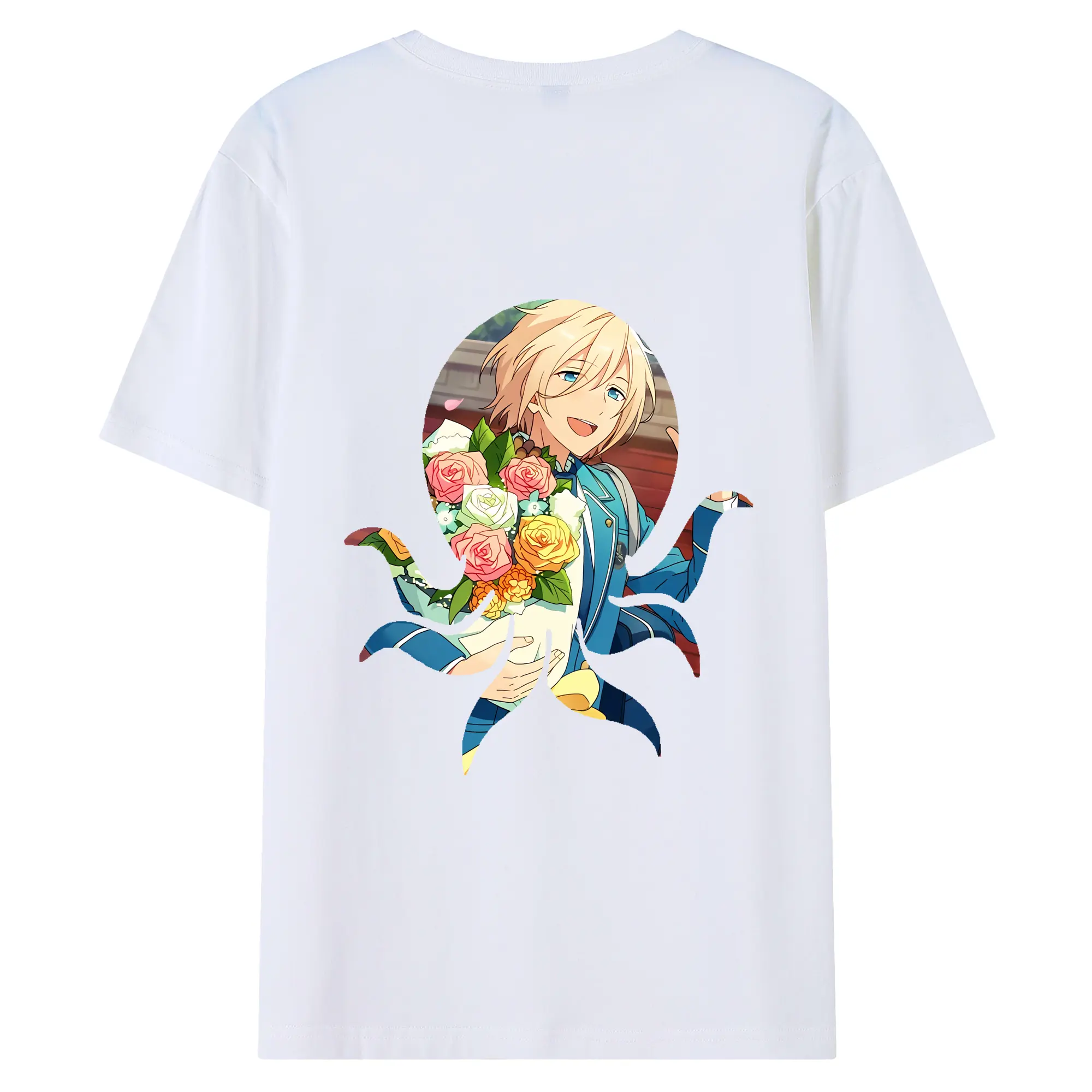 あんさん ぶる グッズ fine 天祥院英智 - 綿100％ 半袖Tシャツ ・ バックプリント ・ 快適 通気性 ・ 日常使い 散歩 スポーツ用