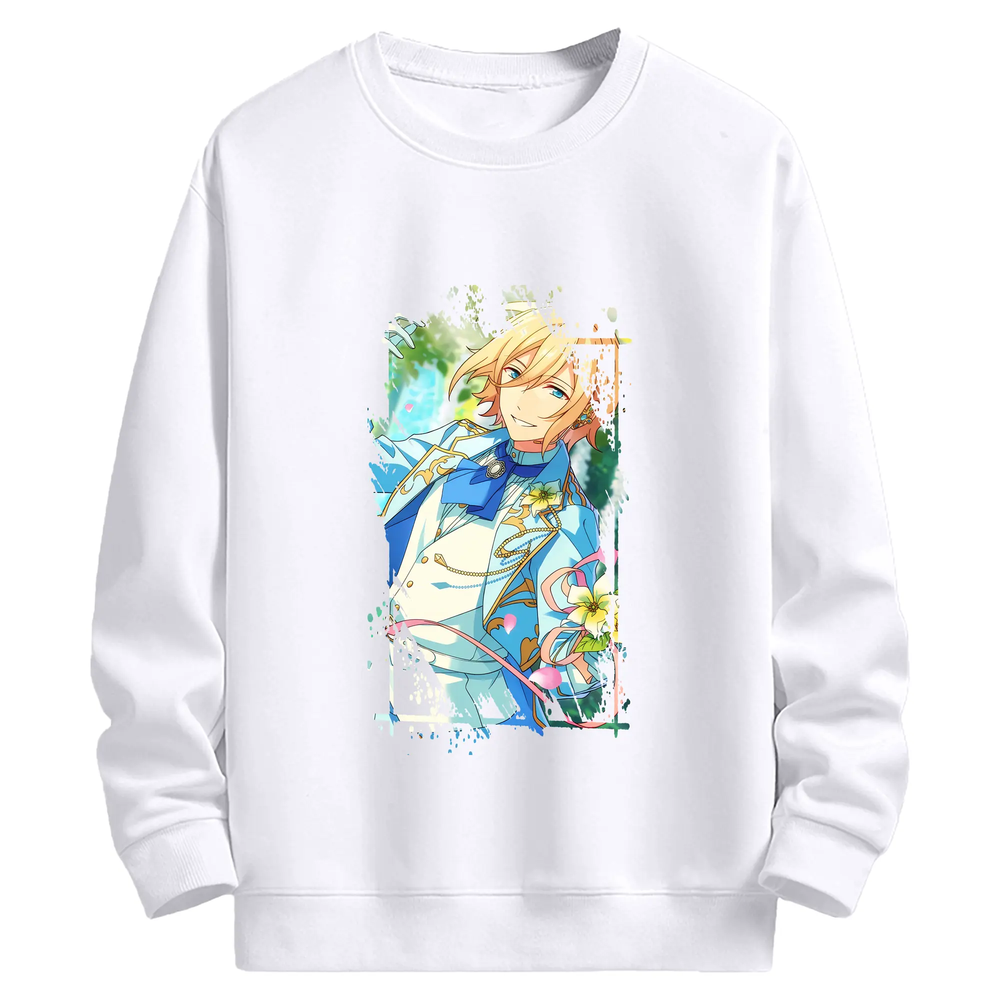 あんさん ぶる グッズ fine 天祥院英智 - 高品質 クルーネック スウェット ・ コットン59％ ポリエステル41％ ・ ユニセックス 長袖 トレーナー ・ カジュアル デイリー スポーツ 散歩用