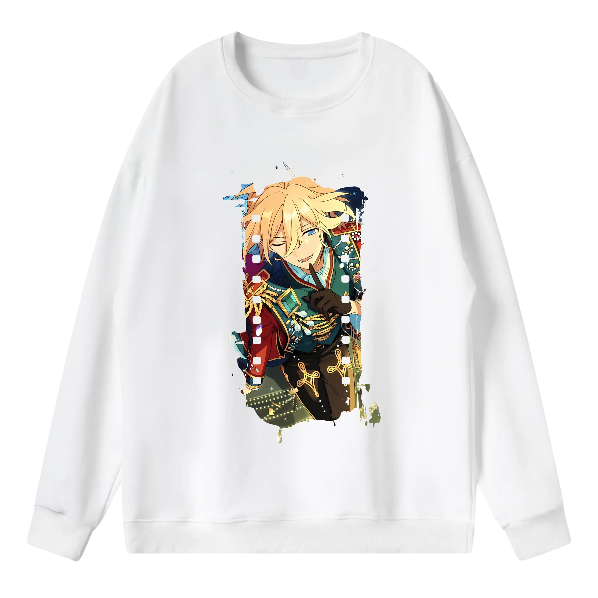 あんさん ぶる グッズ fine 天祥院英智 - 薄手 クルーネック スウェット 裏毛260g · ポリエステル 春秋向け カジュアル 男女兼用 · トレーナー デイリー スポーツ 散歩に最適