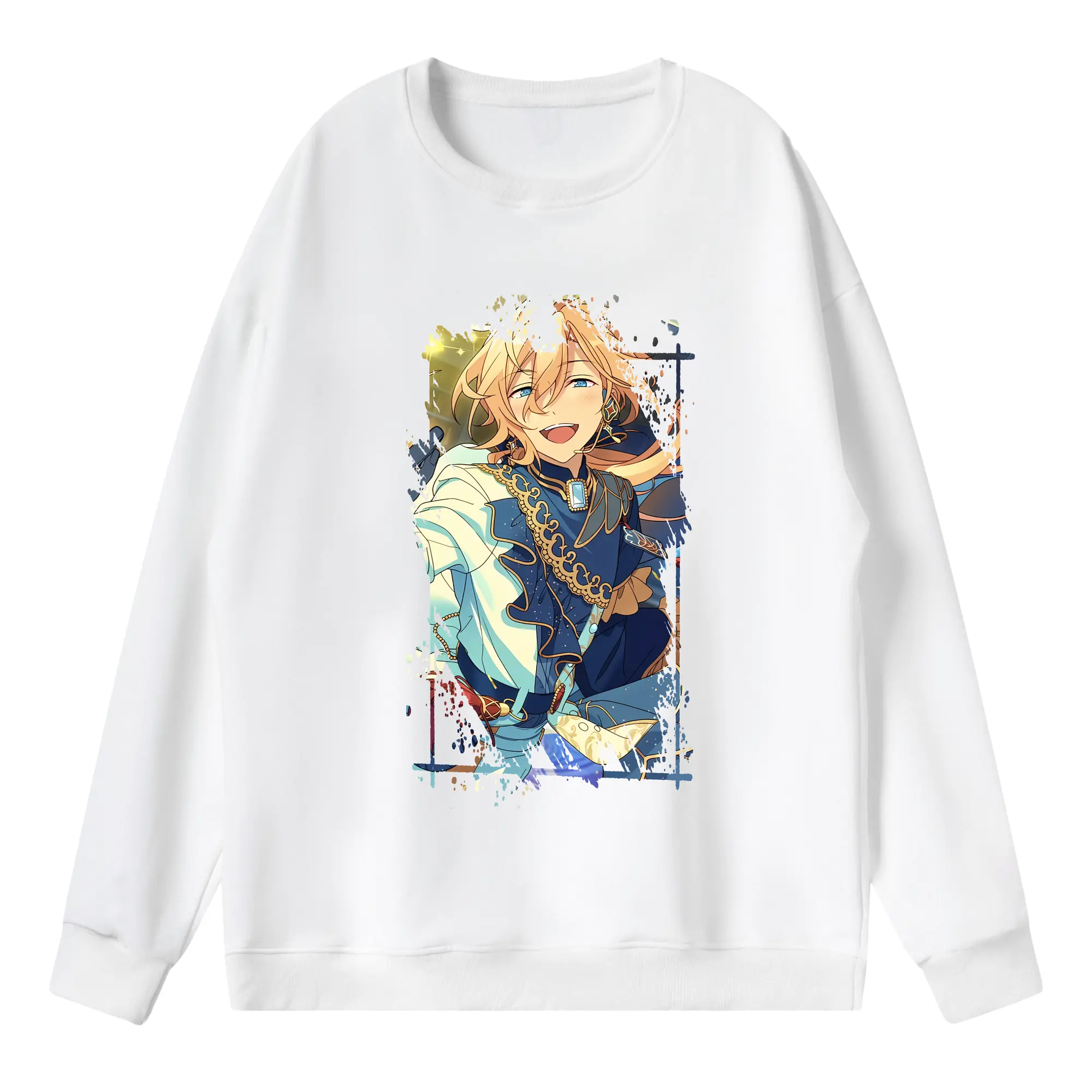 あんさん ぶる グッズ fine 天祥院英智 - 薄手 クルーネック スウェット 裏毛260g · ポリエステル 春秋向け カジュアル 男女兼用 · トレーナー デイリー スポーツ 散歩に最適