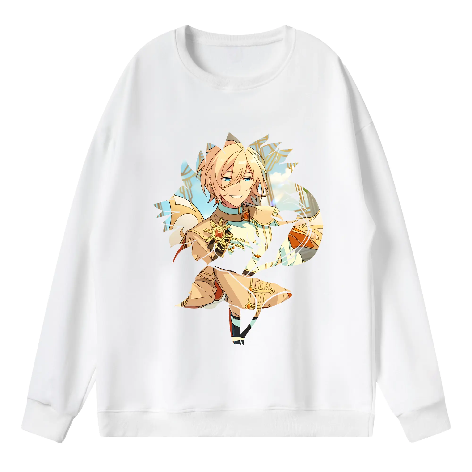 あんさん ぶる グッズ fine 天祥院英智 - 薄手 クルーネック スウェット 裏毛260g · ポリエステル 春秋向け カジュアル 男女兼用 · トレーナー デイリー スポーツ 散歩に最適