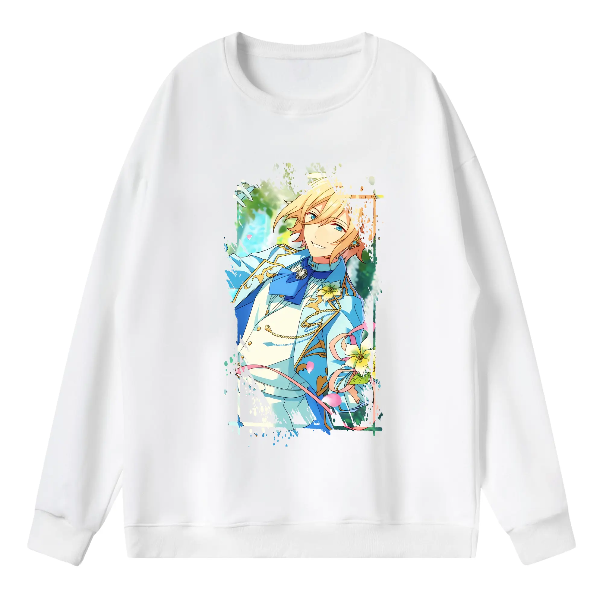 あんさん ぶる グッズ fine 天祥院英智 - 薄手 クルーネック スウェット 裏毛260g · ポリエステル 春秋向け カジュアル 男女兼用 · トレーナー デイリー スポーツ 散歩に最適