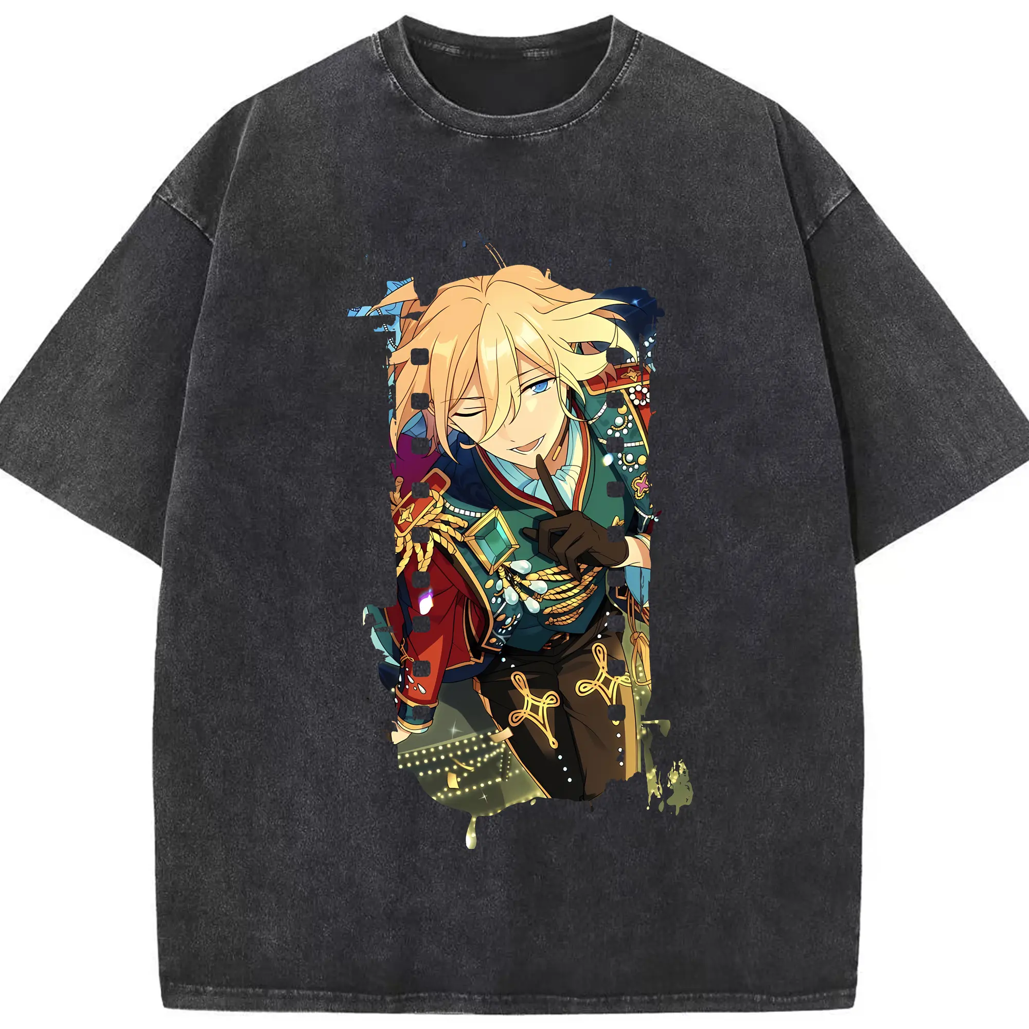 あんさん ぶる グッズ fine 天祥院英智 - 綿100％ ヴィンテージ風 半袖Tシャツ ・ フロントプリント ・ 柔らか肌触り ・ 通気性 快適 ・ スポーツ カジュアル 外出用