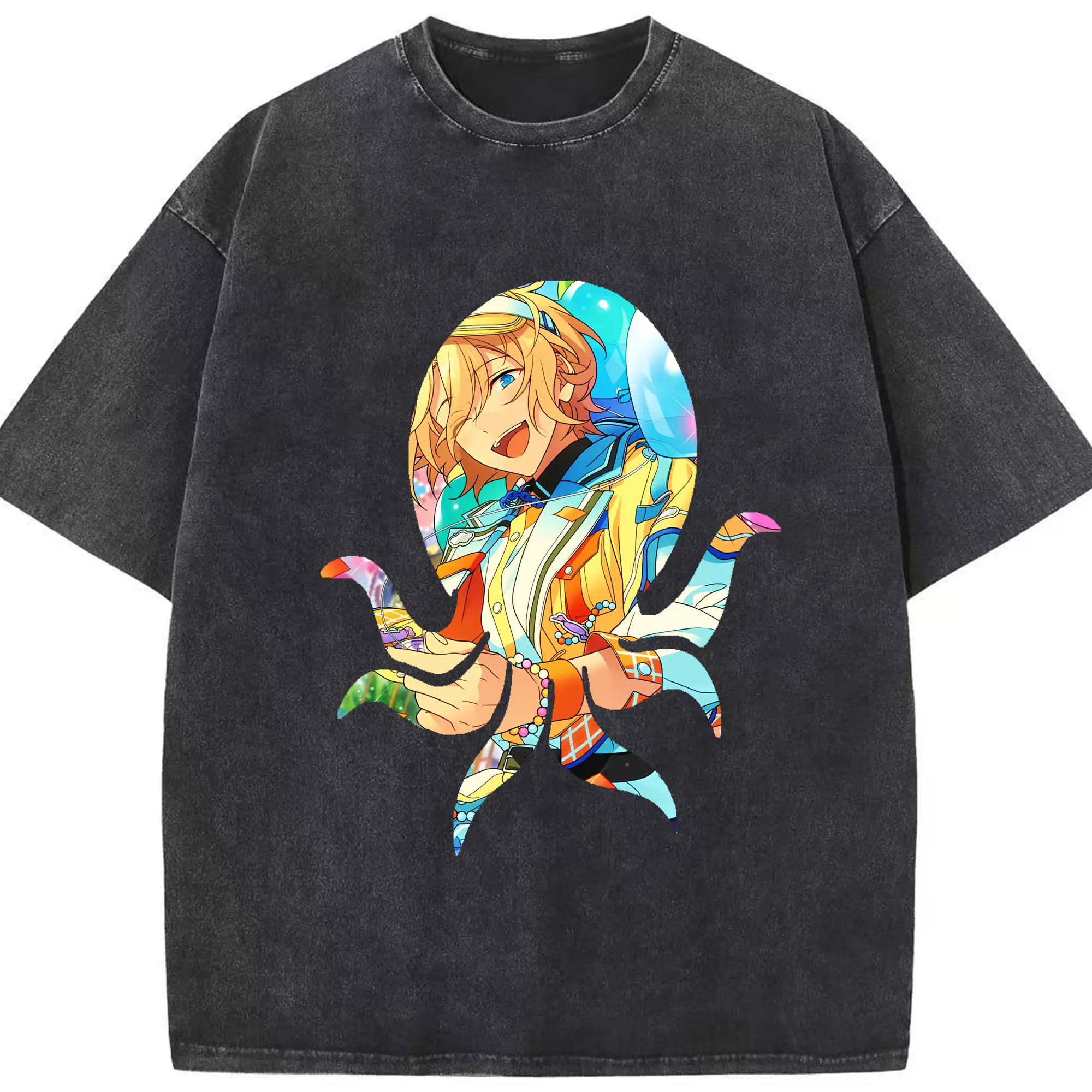 あんさん ぶる グッズ fine 天祥院英智 - 綿100％ ヴィンテージ風 半袖Tシャツ ・ フロントプリント ・ 柔らか肌触り ・ 通気性 快適 ・ スポーツ カジュアル 外出用