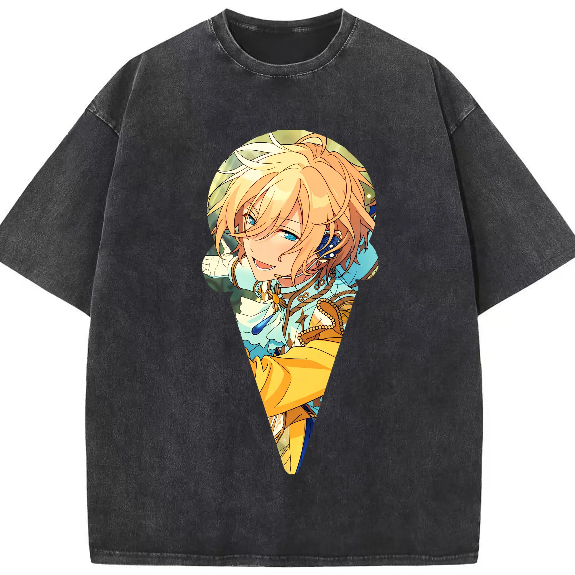 あんさん ぶる グッズ fine 天祥院英智 - 綿100％ ヴィンテージ風 半袖Tシャツ ・ フロントプリント ・ 柔らか肌触り ・ 通気性 快適 ・ スポーツ カジュアル 外出用