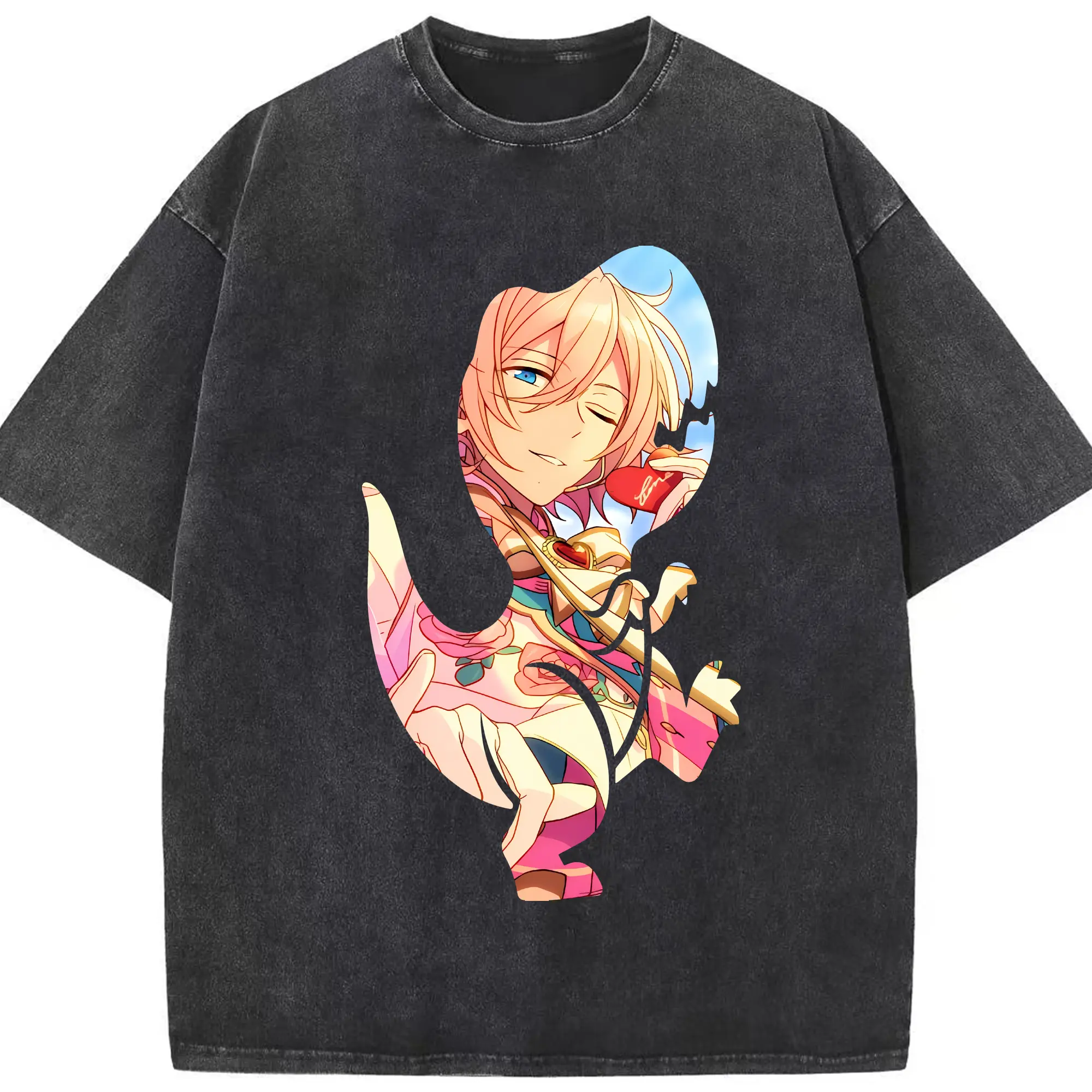 あんさん ぶる グッズ fine 天祥院英智 - 綿100％ ヴィンテージ風 半袖Tシャツ ・ フロントプリント ・ 柔らか肌触り ・ 通気性 快適 ・ スポーツ カジュアル 外出用