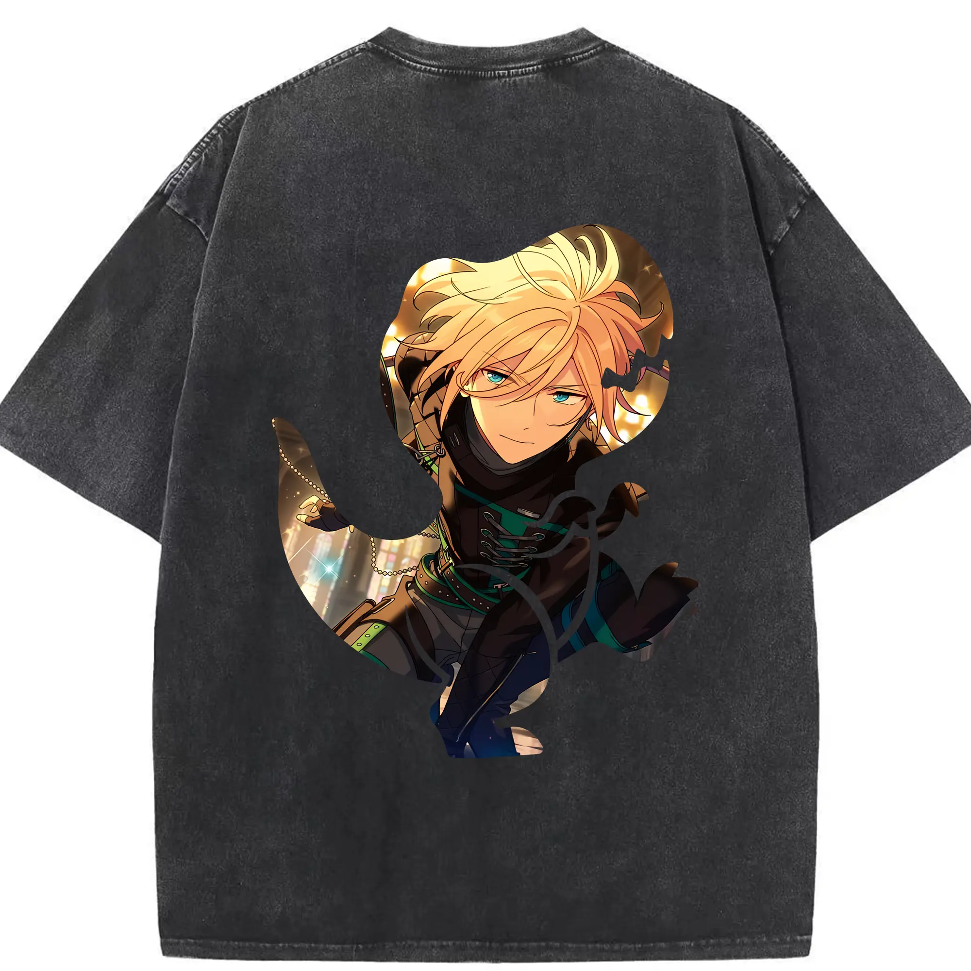 あんさん ぶる グッズ fine 天祥院英智 - 綿100％ ヴィンテージ風 半袖Tシャツ ・ 背面プリント ・ 柔らか肌触り ・ 通気性 快適 ・ スポーツ カジュアル 外出用