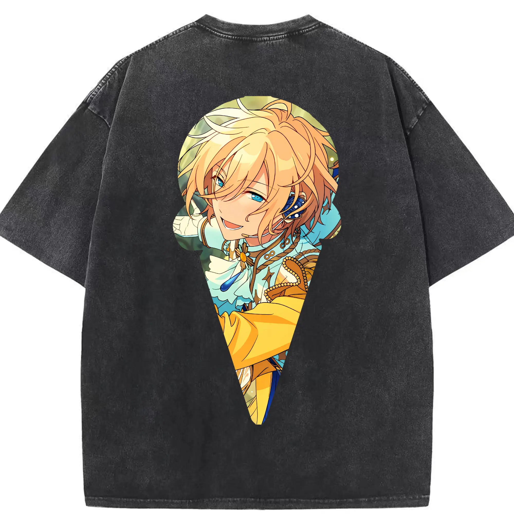 あんさん ぶる グッズ fine 天祥院英智 - 綿100％ ヴィンテージ風 半袖Tシャツ ・ 背面プリント ・ 柔らか肌触り ・ 通気性 快適 ・ スポーツ カジュアル 外出用