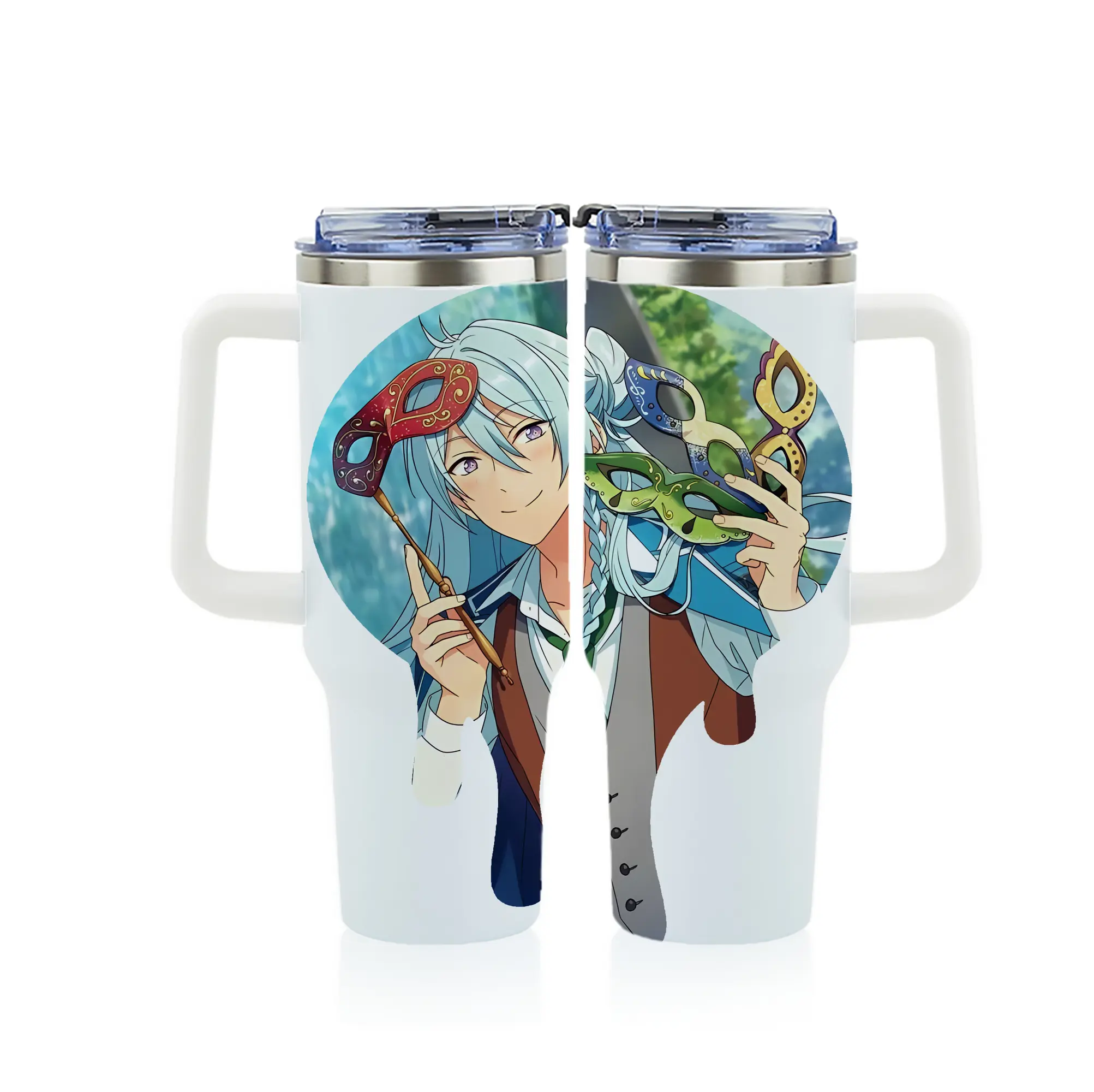 あんさん ぶる グッズ fine 日日樹渉 - 1200mL フルプリント車用タンブラー ・ 304ステンレス 内側 ・ 201ステンレス 外側 ・ 保温 保冷 ・ 通勤 ドライブ アウトドア用