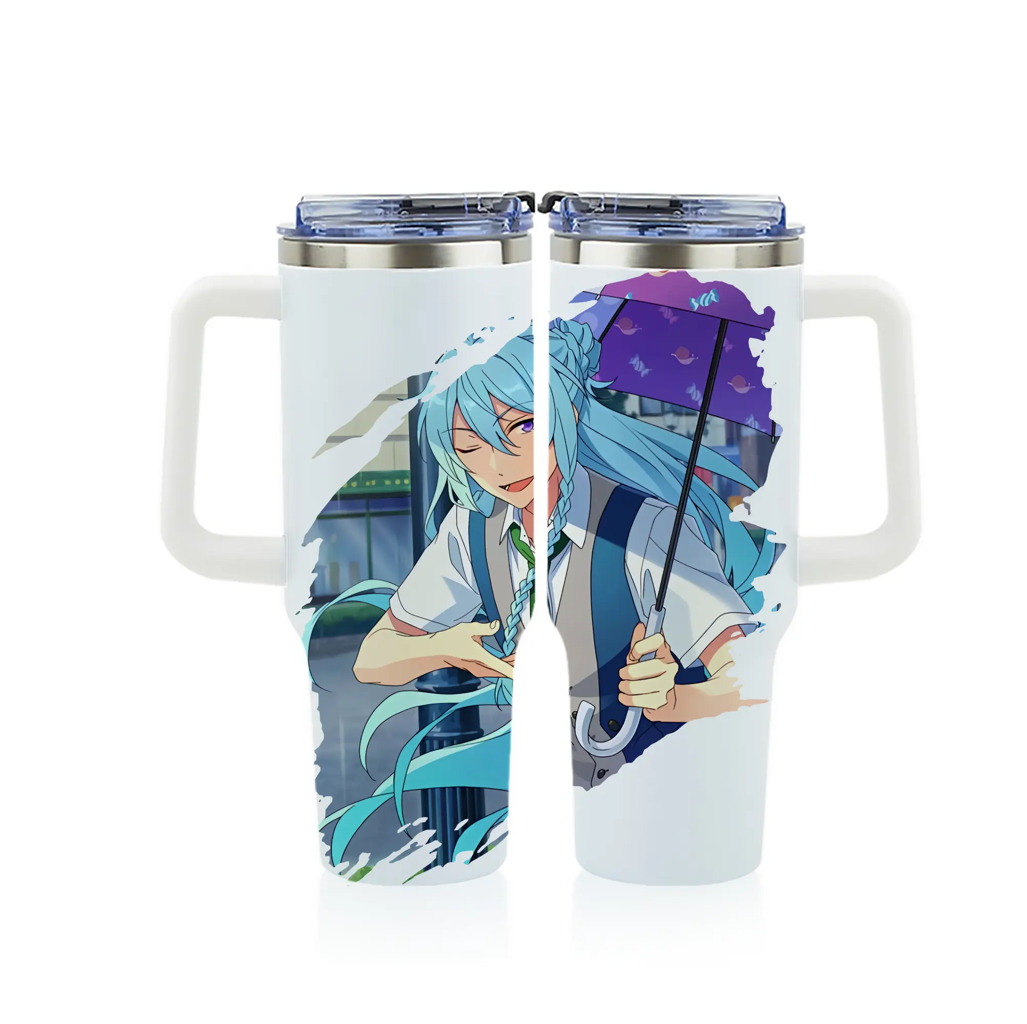 あんさん ぶる グッズ fine 日日樹渉 - 1200mL フルプリント車用タンブラー ・ 304ステンレス 内側 ・ 201ステンレス 外側 ・ 保温 保冷 ・ 通勤 ドライブ アウトドア用