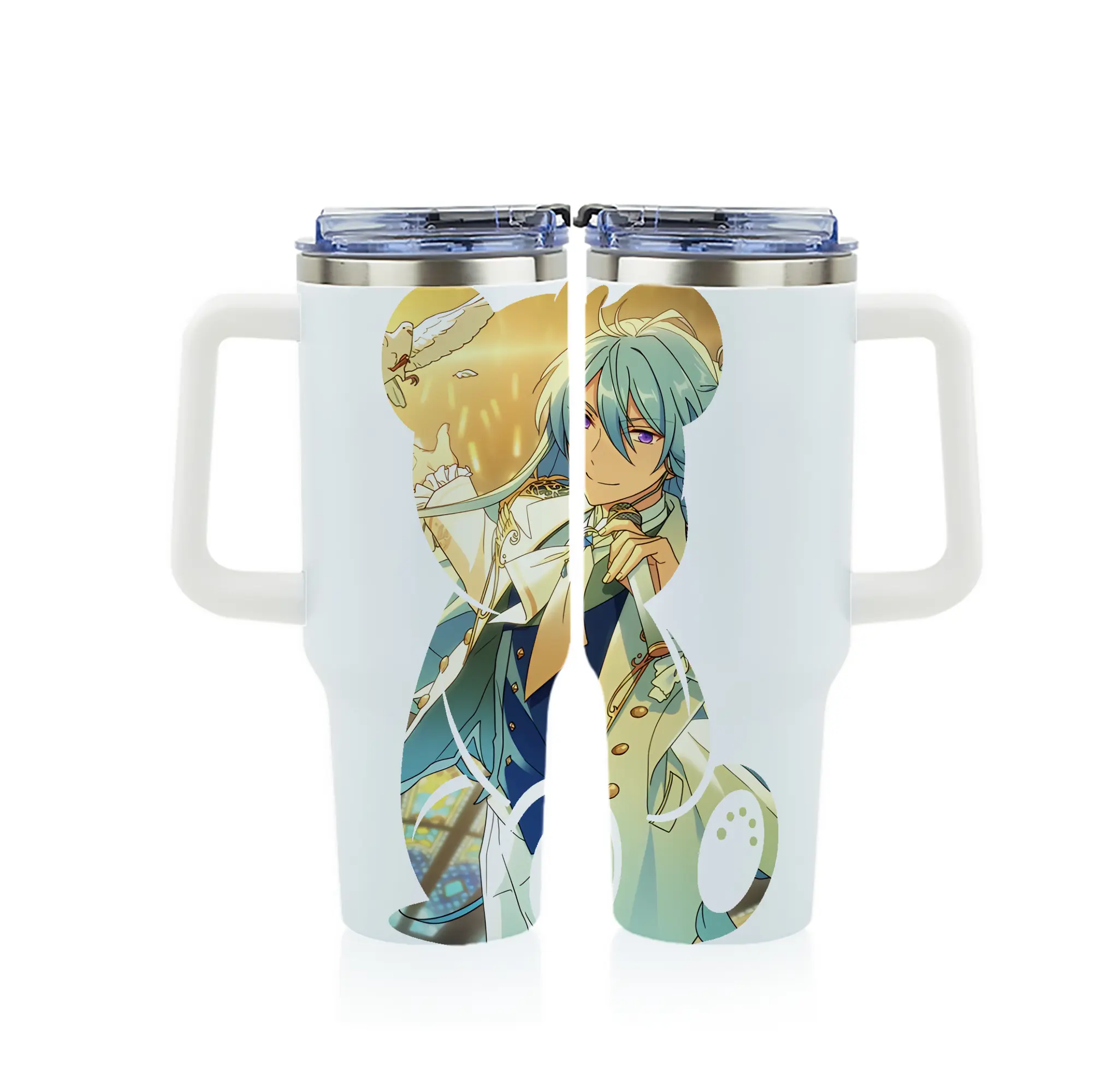 あんさん ぶる グッズ fine 日日樹渉 - 1200mL フルプリント車用タンブラー ・ 304ステンレス 内側 ・ 201ステンレス 外側 ・ 保温 保冷 ・ 通勤 ドライブ アウトドア用