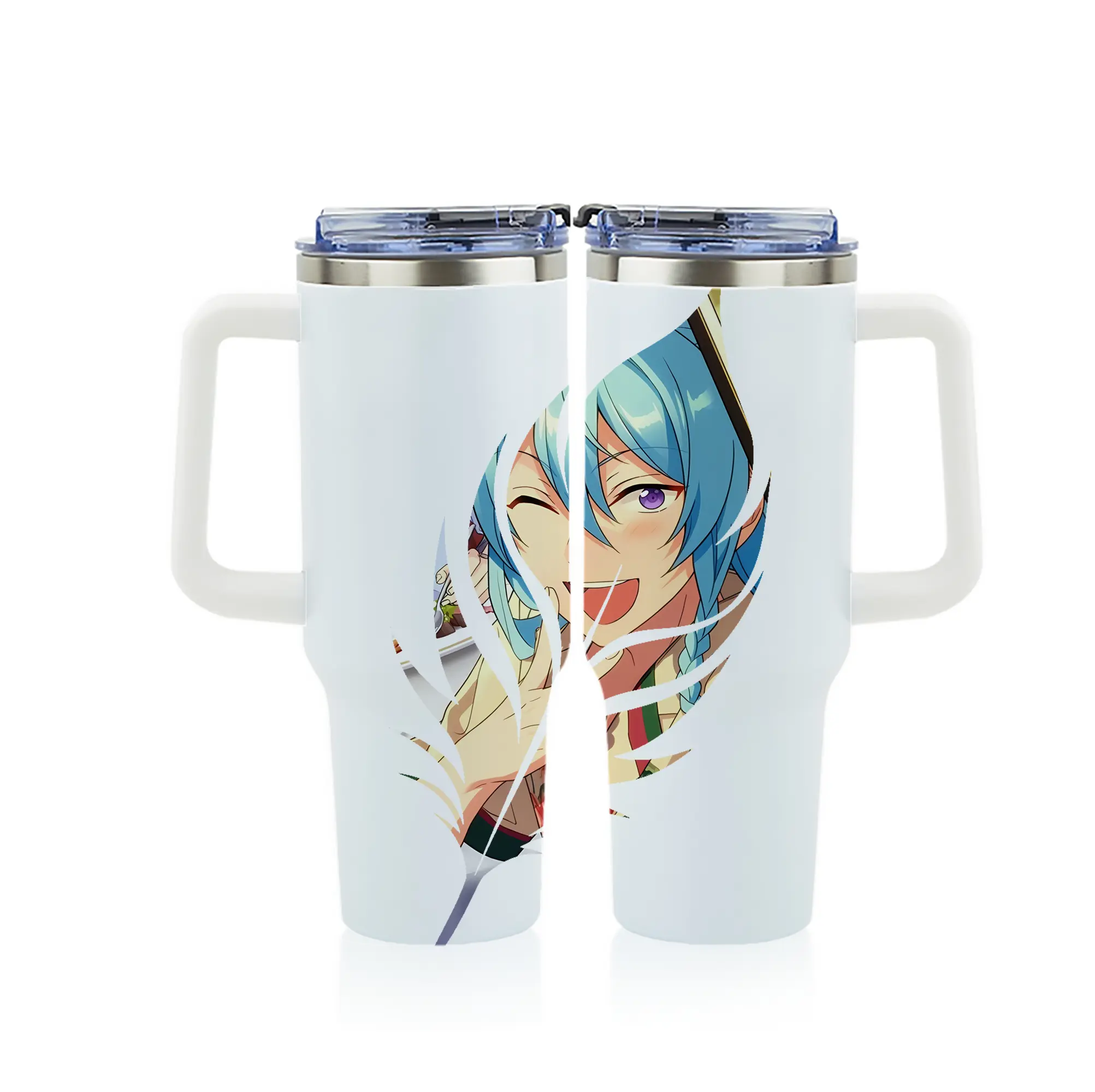 あんさん ぶる グッズ fine 日日樹渉 - 1200mL フルプリント車用タンブラー ・ 304ステンレス 内側 ・ 201ステンレス 外側 ・ 保温 保冷 ・ 通勤 ドライブ アウトドア用