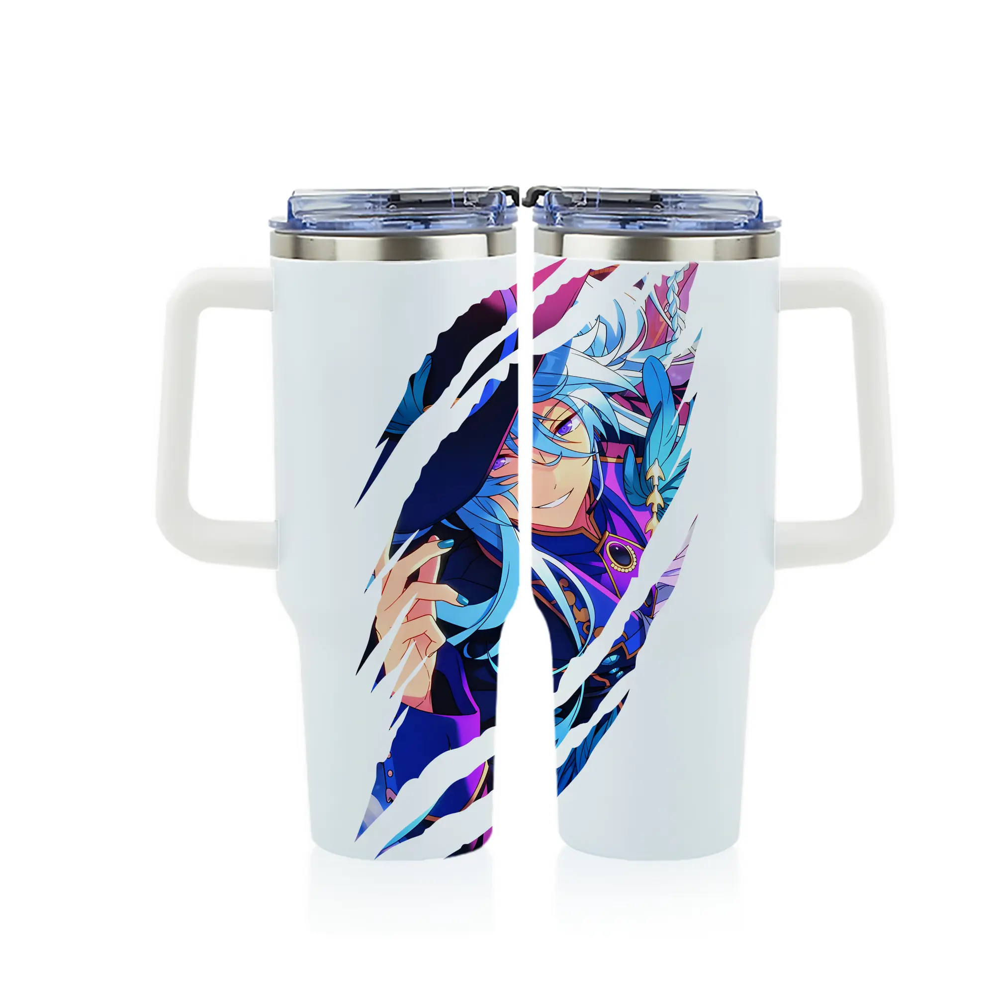 あんさん ぶる グッズ fine 日日樹渉 - 1200mL フルプリント車用タンブラー ・ 304ステンレス 内側 ・ 201ステンレス 外側 ・ 保温 保冷 ・ 通勤 ドライブ アウトドア用