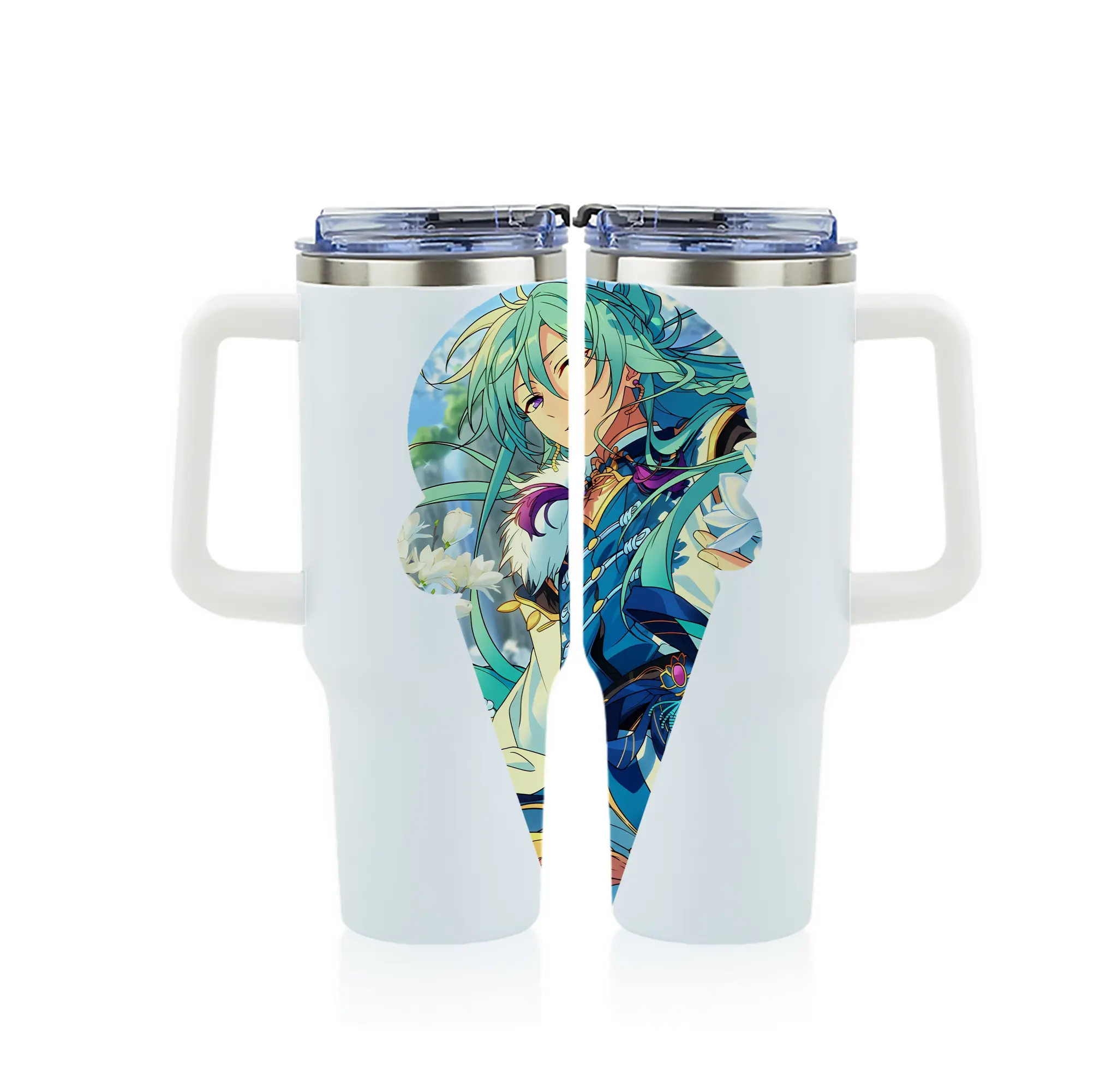 あんさん ぶる グッズ fine 日日樹渉 - 1200mL フルプリント車用タンブラー ・ 304ステンレス 内側 ・ 201ステンレス 外側 ・ 保温 保冷 ・ 通勤 ドライブ アウトドア用