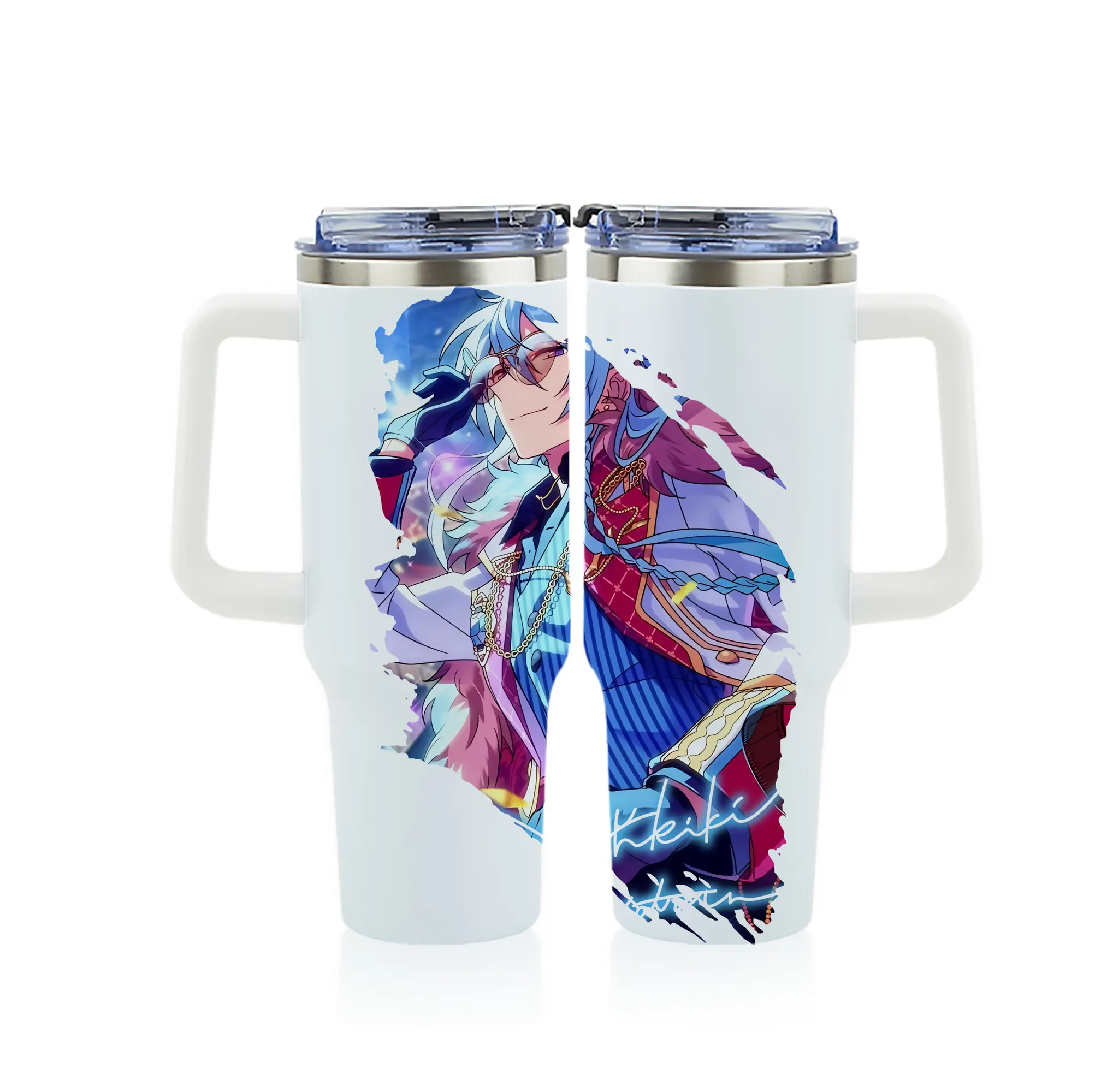 あんさん ぶる グッズ fine 日日樹渉 - 1200mL フルプリント車用タンブラー ・ 304ステンレス 内側 ・ 201ステンレス 外側 ・ 保温 保冷 ・ 通勤 ドライブ アウトドア用