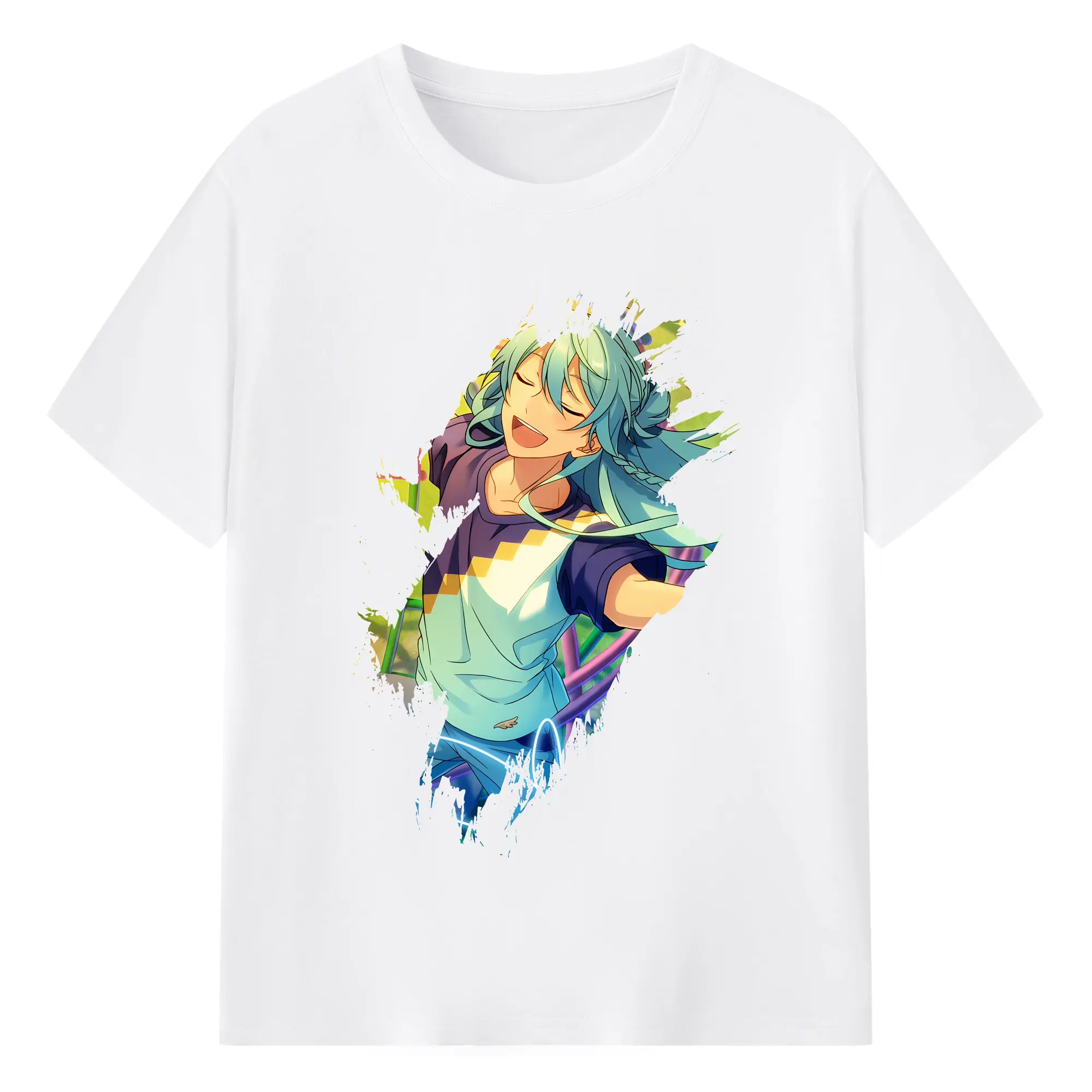 あんさん ぶる グッズ fine 日日樹渉 - 綿100％ 半袖Tシャツ ・ フロントプリント ・ 快適 通気性 ・ 日常使い 散歩 スポーツ用