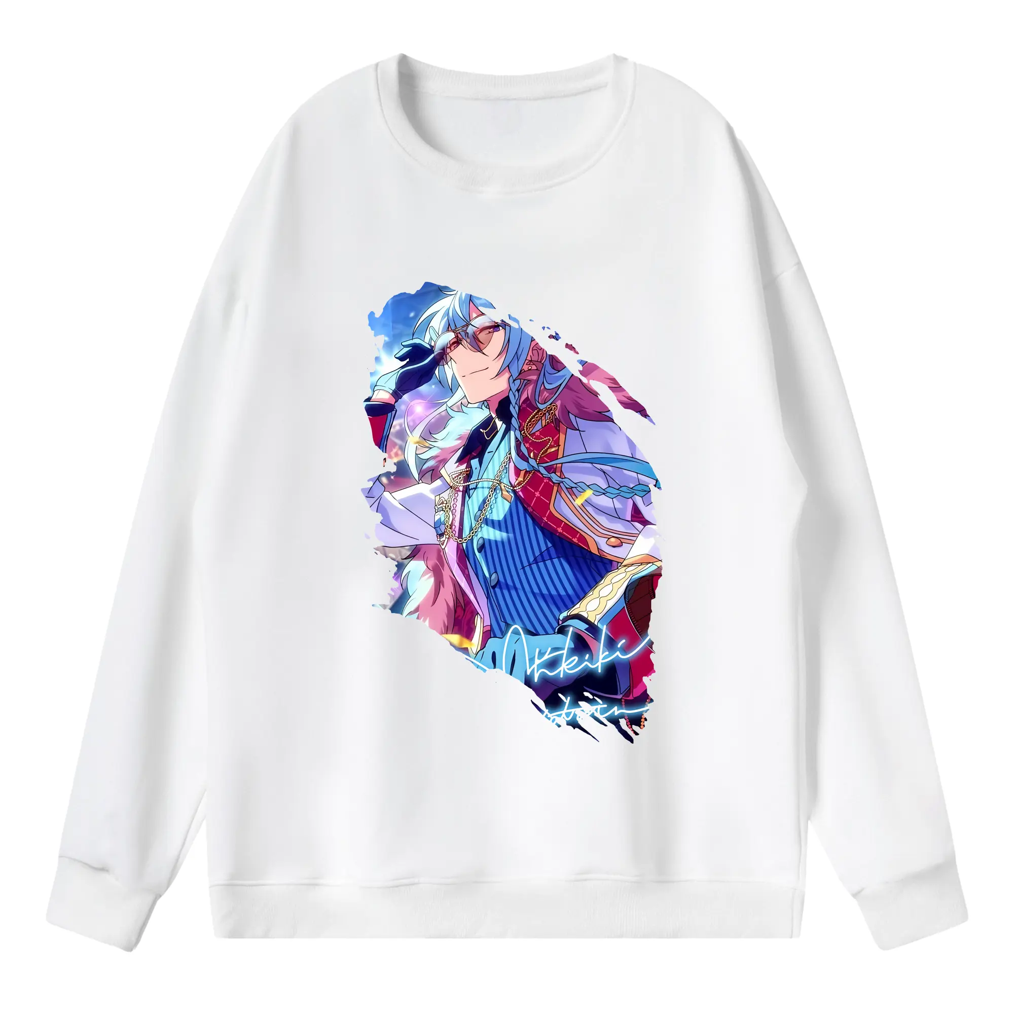 あんさん ぶる グッズ fine 日日樹渉 - 薄手 クルーネック スウェット 裏毛260g · ポリエステル 春秋向け カジュアル 男女兼用 · トレーナー デイリー スポーツ 散歩に最適