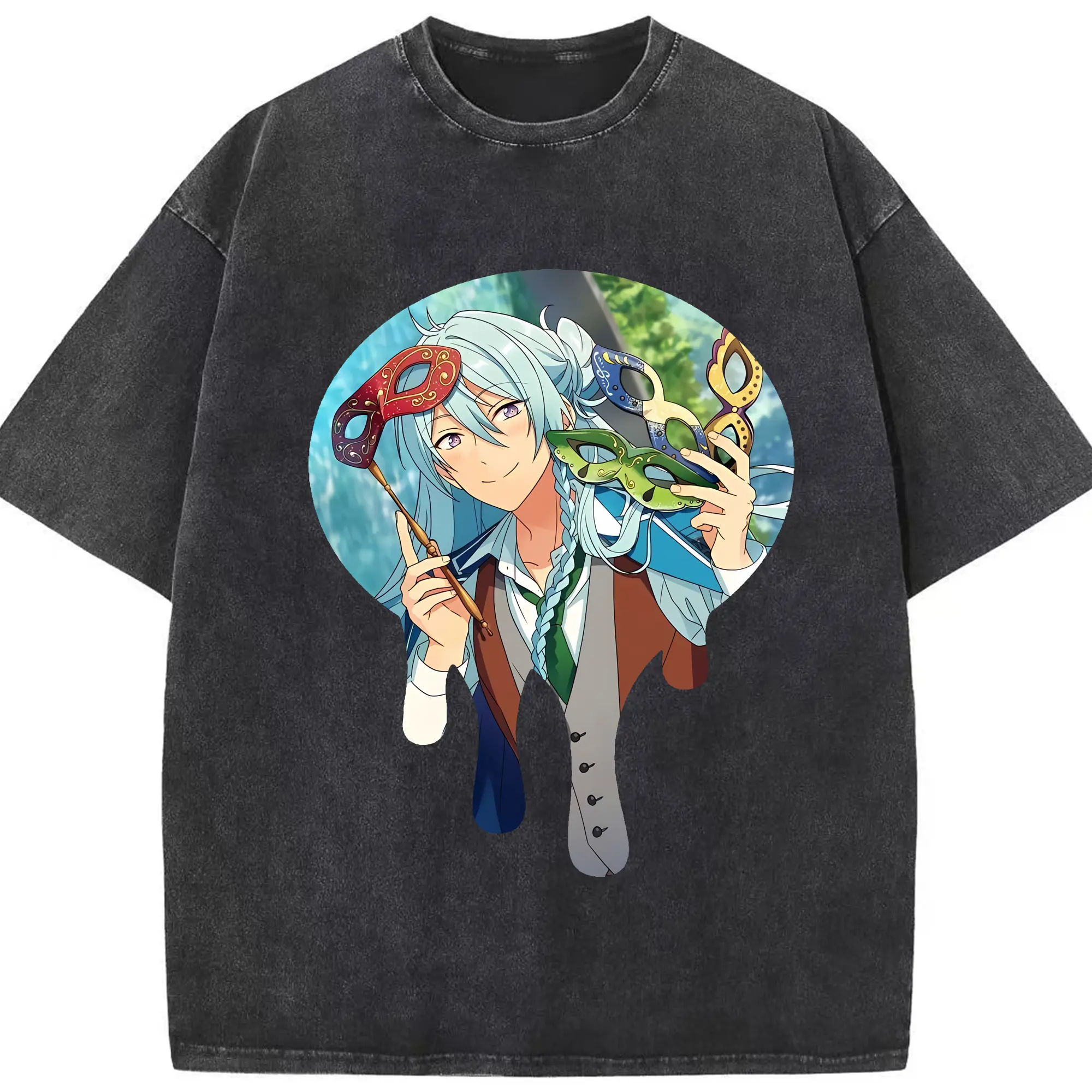 あんさん ぶる グッズ fine 日日樹渉 - 綿100％ ヴィンテージ風 半袖Tシャツ ・ フロントプリント ・ 柔らか肌触り ・ 通気性 快適 ・ スポーツ カジュアル 外出用